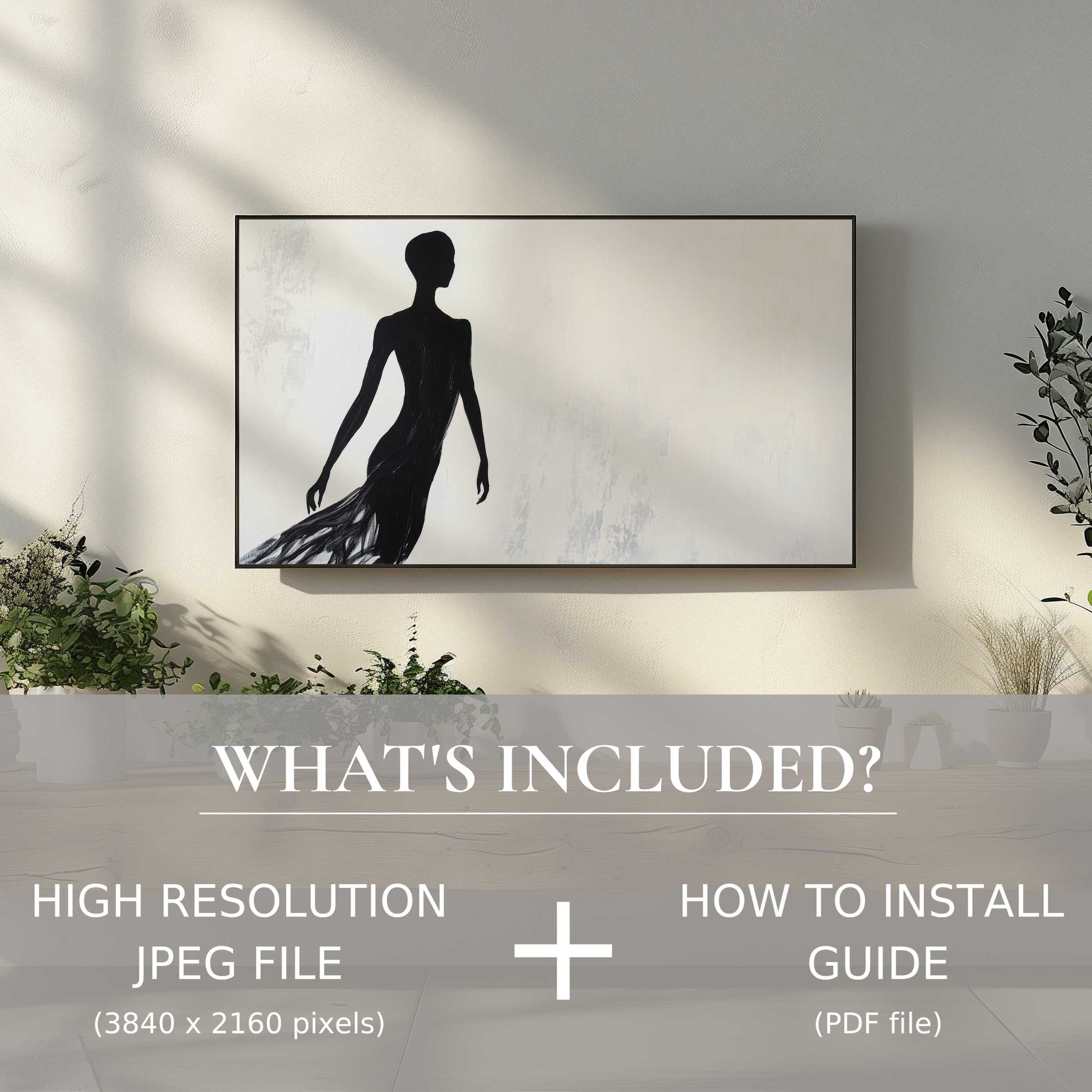 Elegant minimalist digital TV art download enhances serene living spaces with easy digital use and high-resolution detail