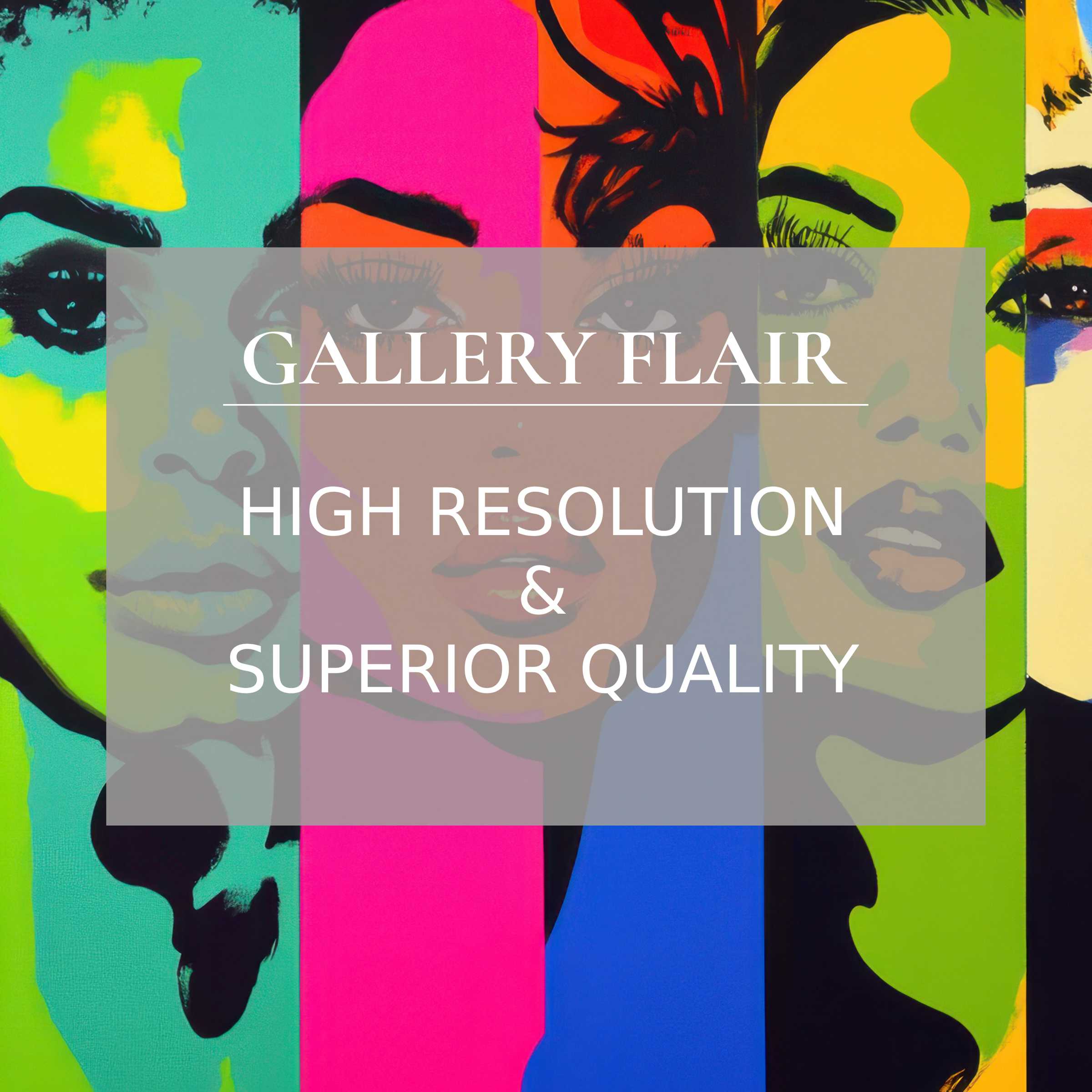 Vibrant, elegant pop art Frame TV picture with sharp resolution and refined color contrasts for sophisticated home decor