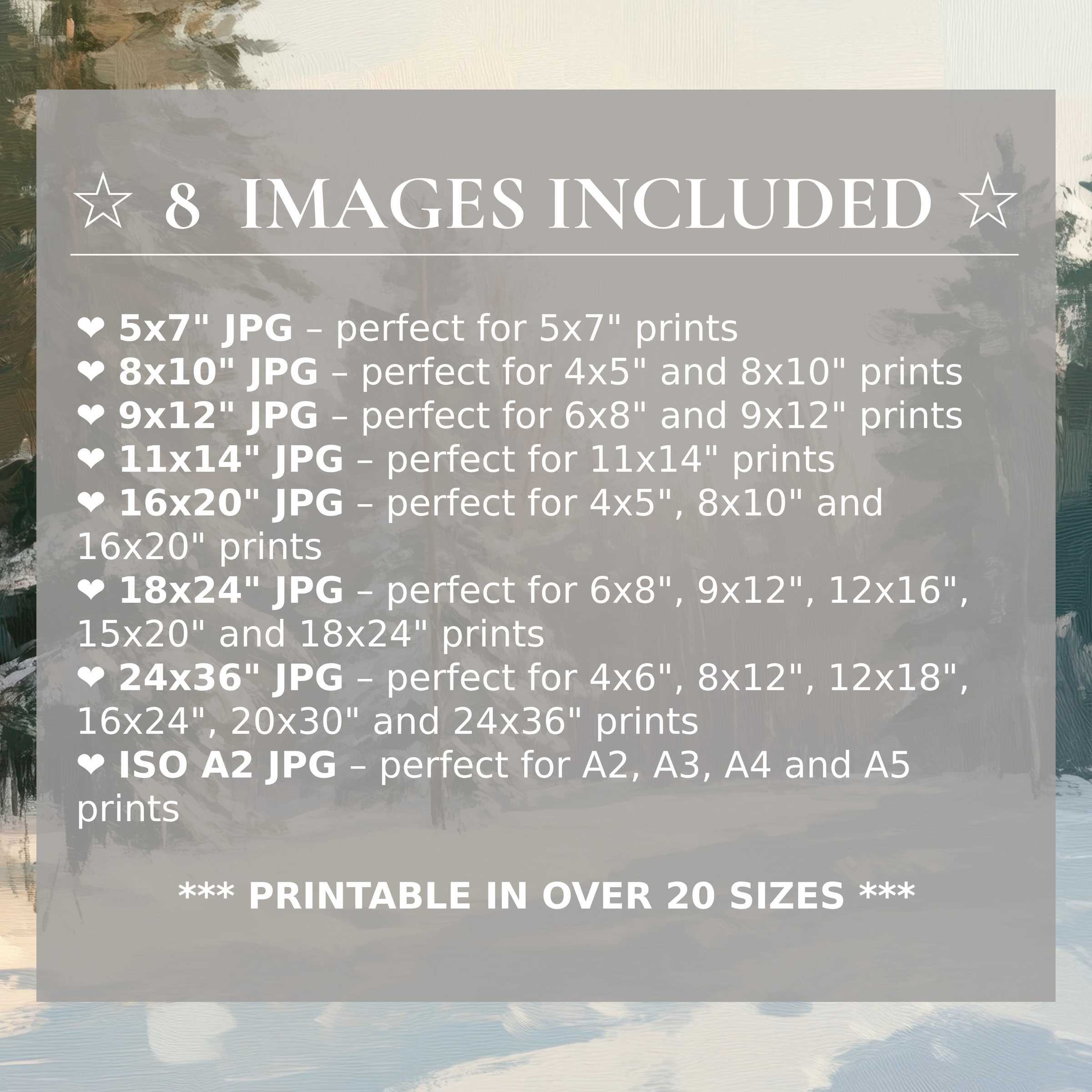 Winter digital print featuring radiant neutrals and serene greens, offered in 8 high-quality sizes to elevate modern interiors with versatile, calming elegance