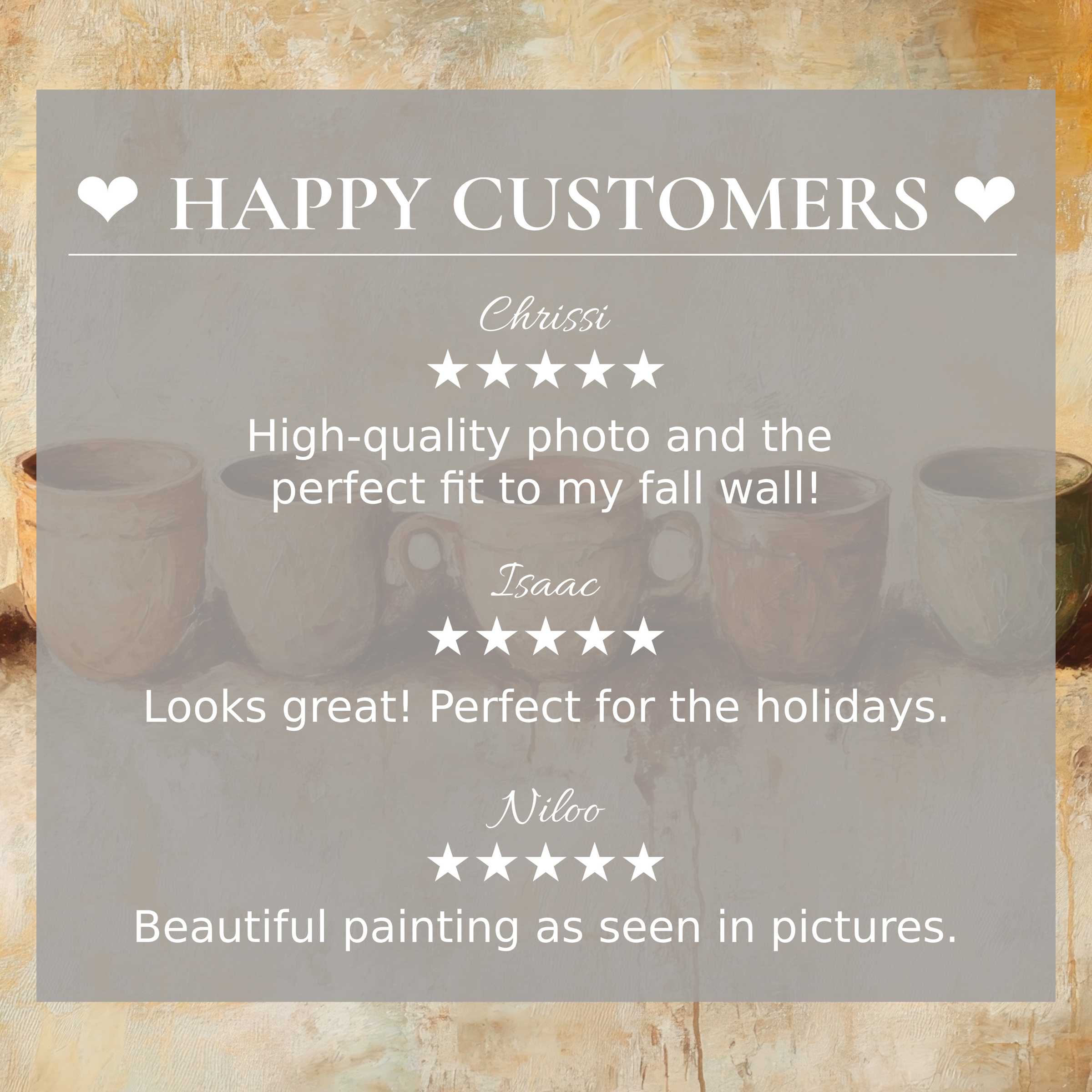 Boho art for Frame TV with warm terracotta tones; happy customer reviews build trust and highlight refined style