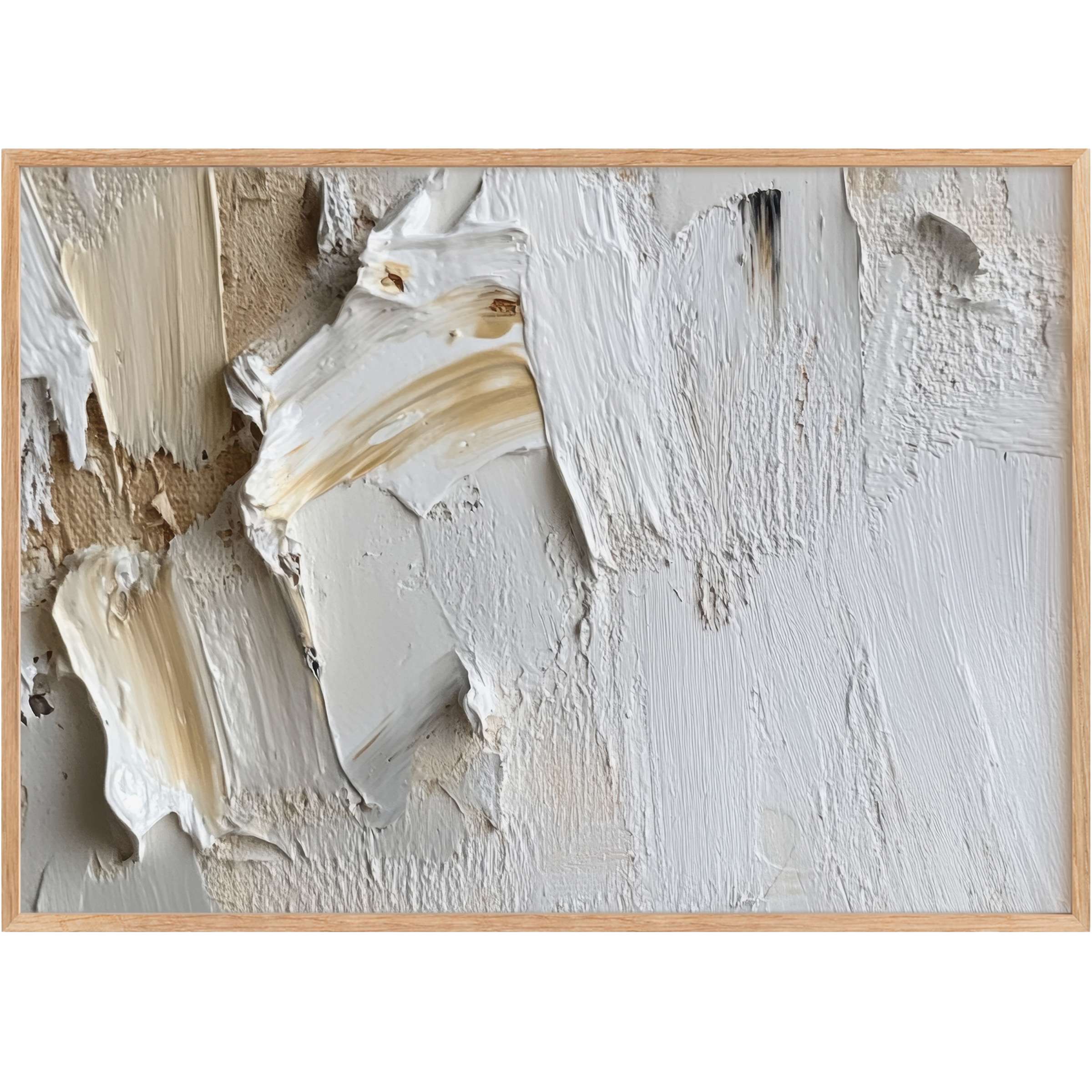 Neutral printable wall art showcasing textured cream and beige tones, creating a serene, sophisticated ambiance for modern interiors