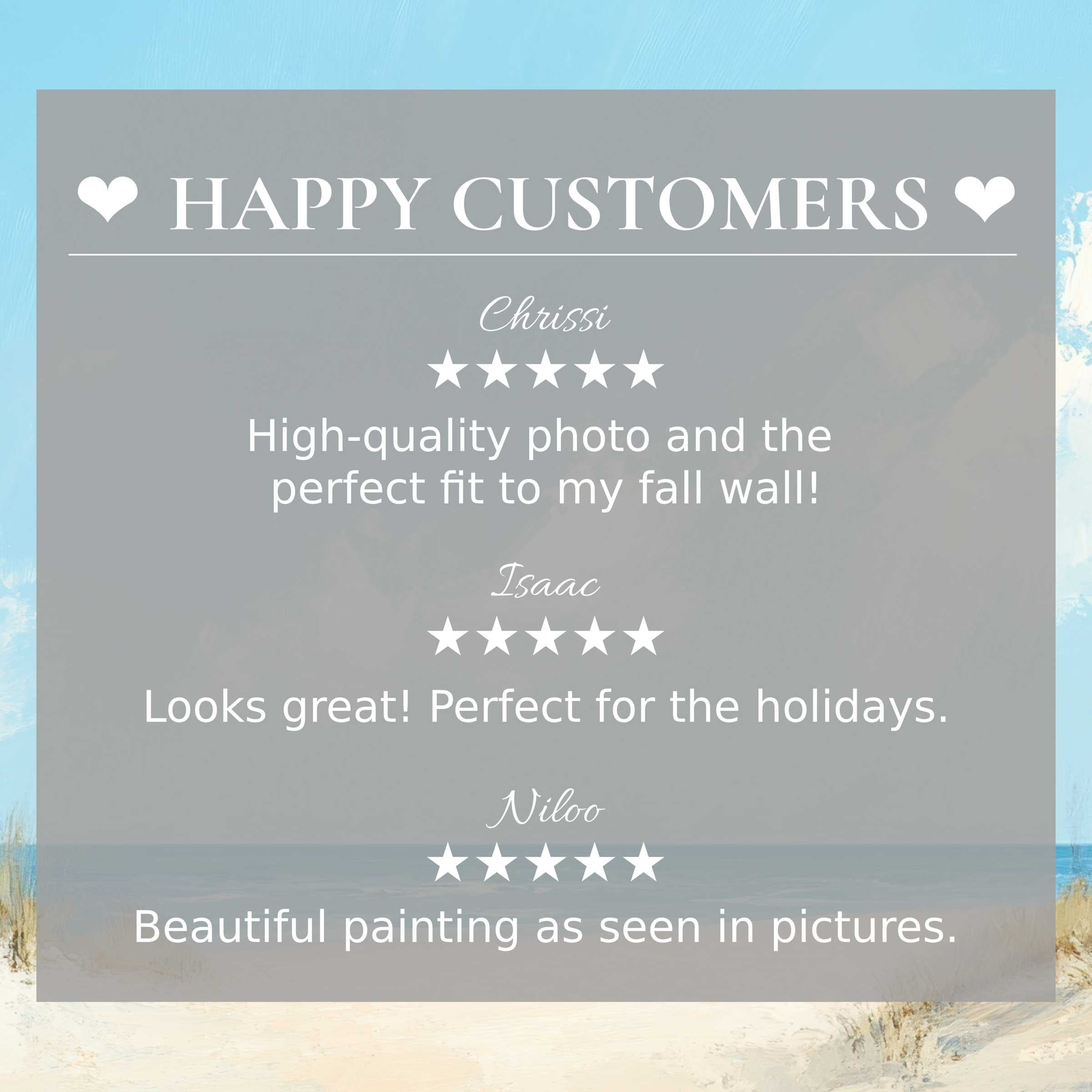 Summer art for Frame TV with abstract sunset hues, showcasing happy customer reviews and refined, elegant style