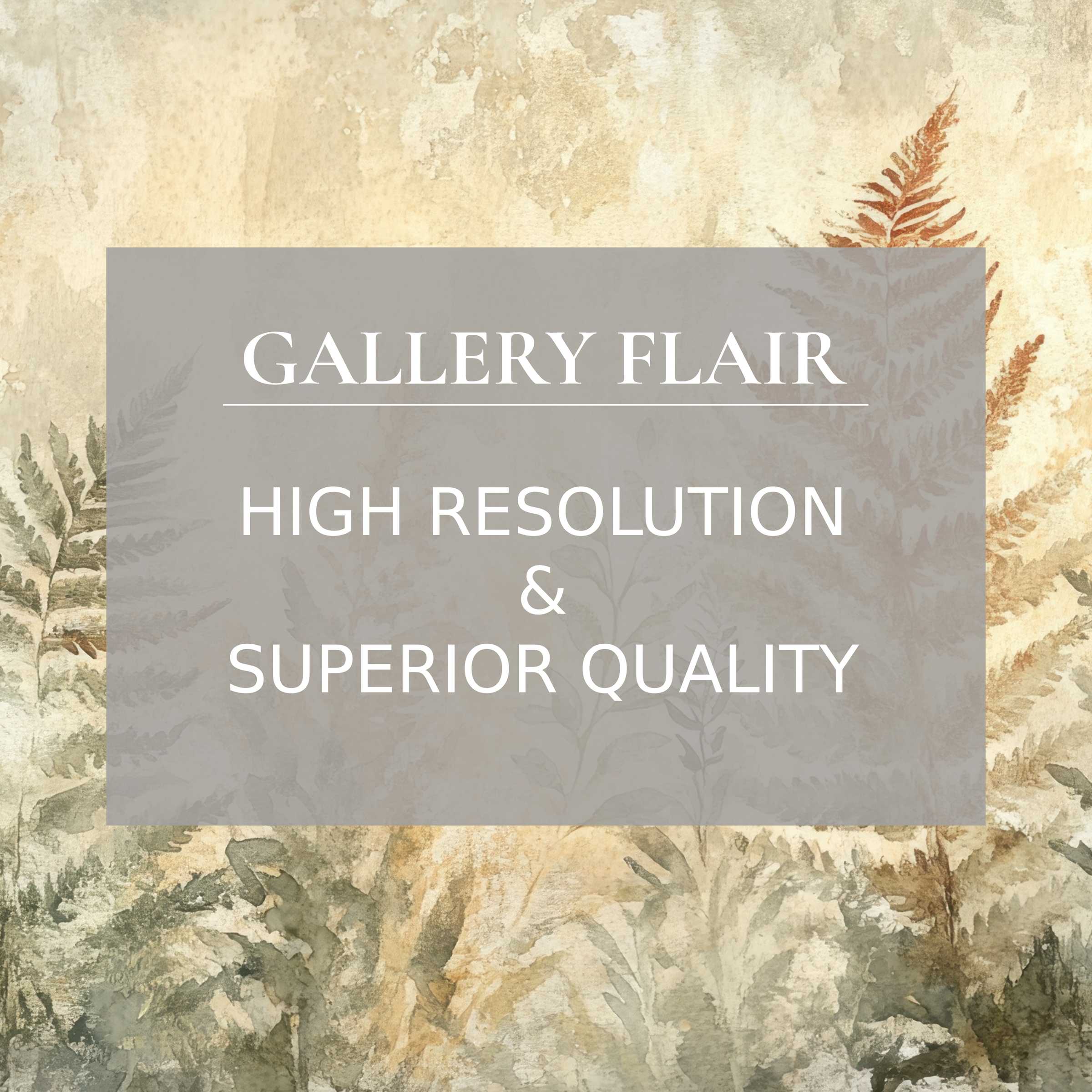Botanical printable art featuring delicate ferns in muted earth tones, offering a calming, textured focal point for modern interiors