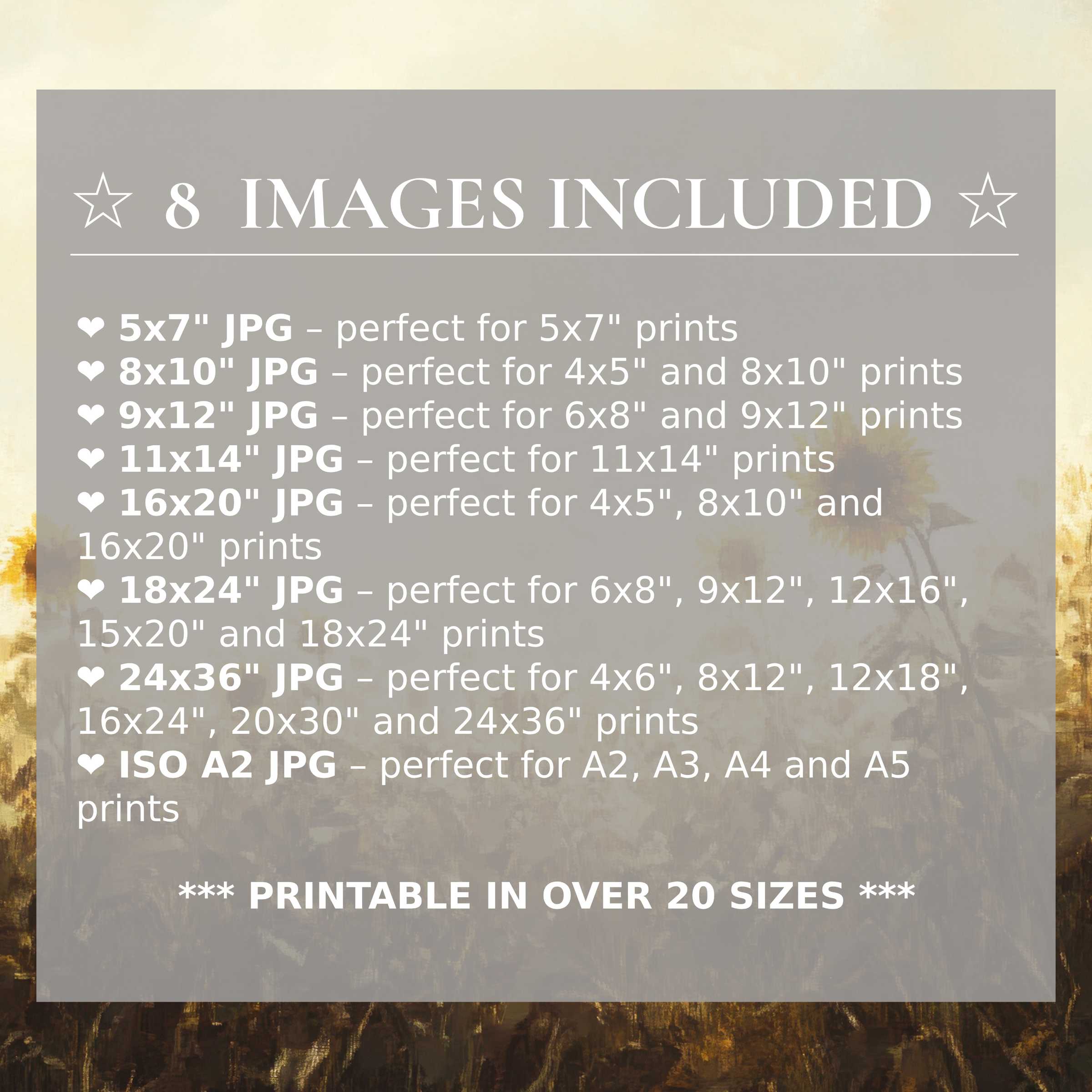 Radiant fall digital print with warm gold and muted earth tones, included in 8 high-quality sizes to elevate modern interiors with versatile elegance