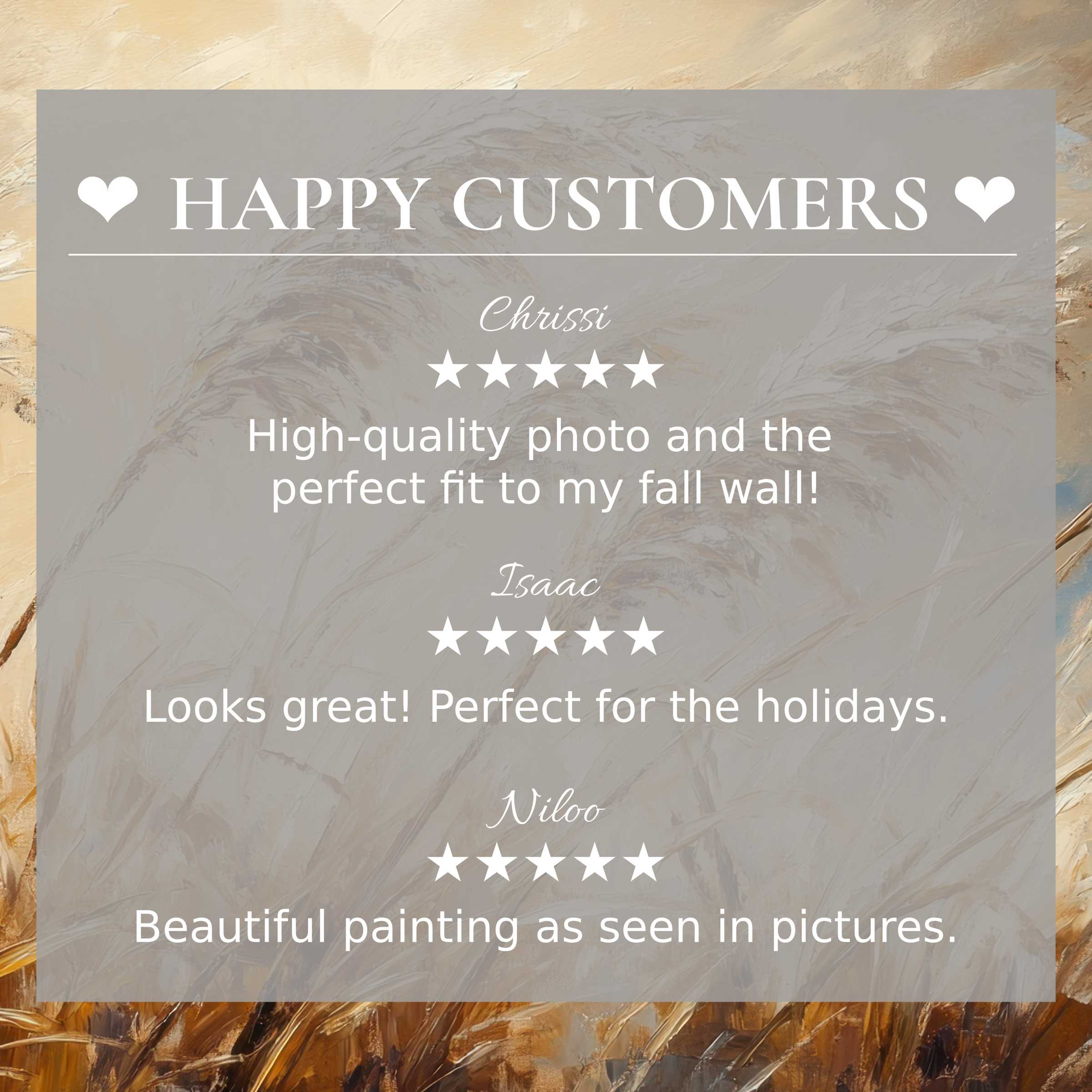 Elegant botanical art for Frame TV with abstract beige tones, showcasing happy customer reviews that build trust and style appeal