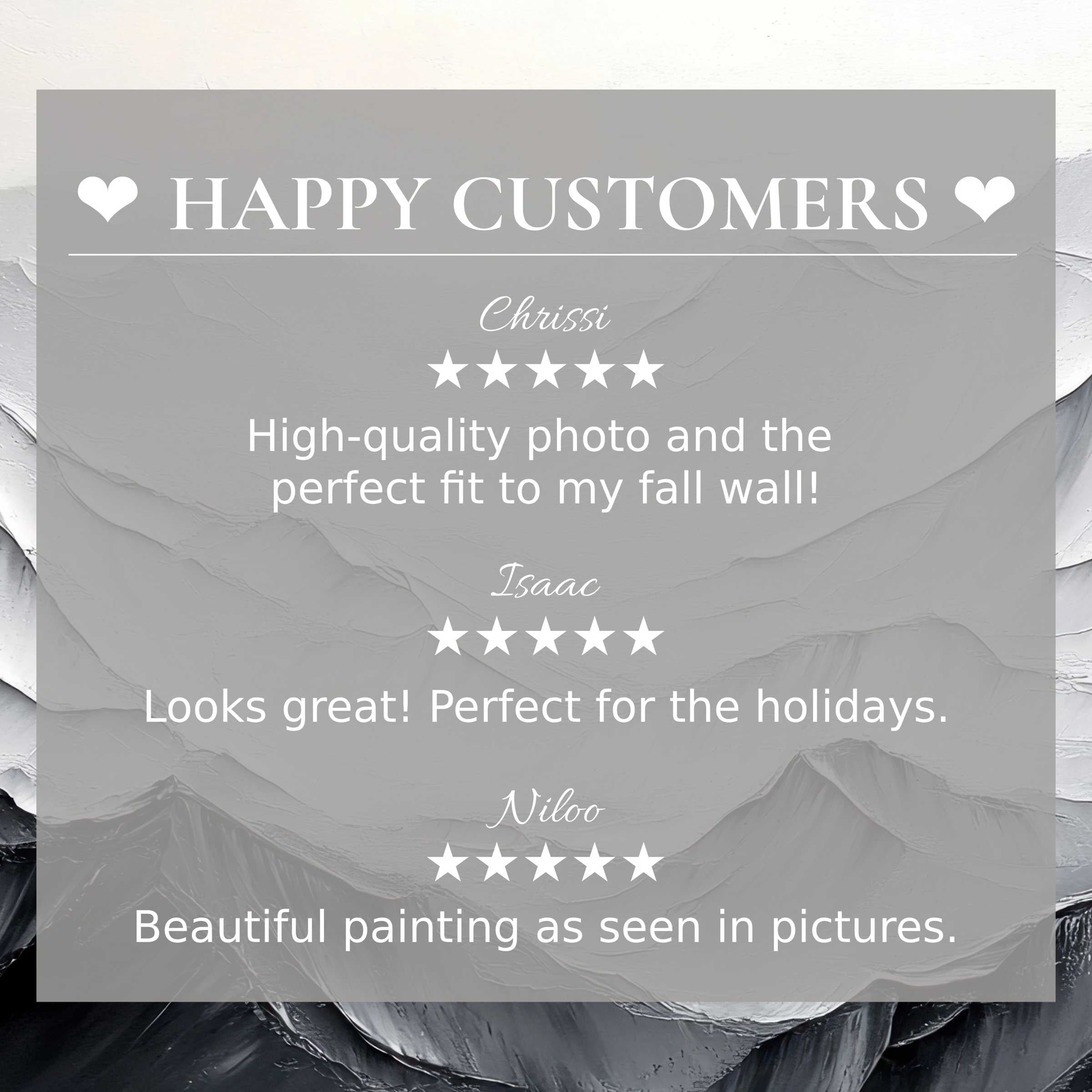 Minimalist art for Frame TV with abstract grayscale texture, featuring happy customer reviews and elegant design