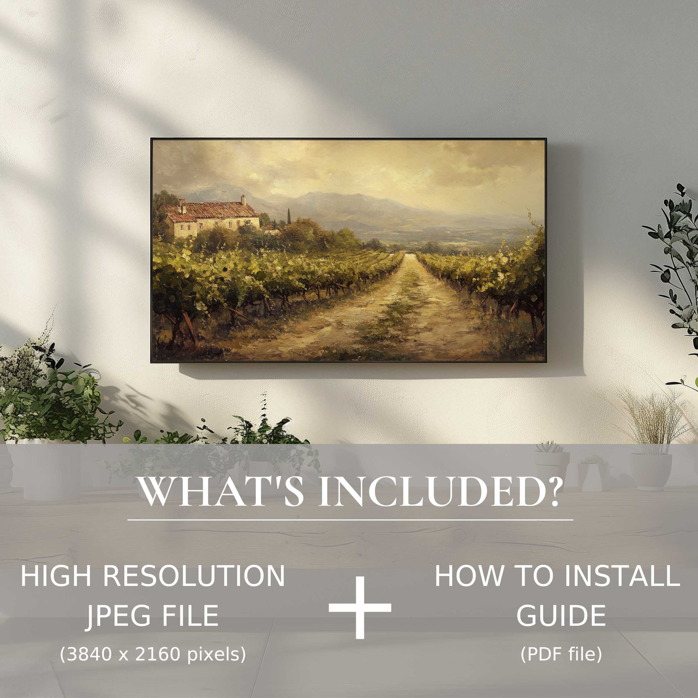 Elegant landscape digital TV art download enhances stylish living rooms with easy digital use, adding warmth and charm