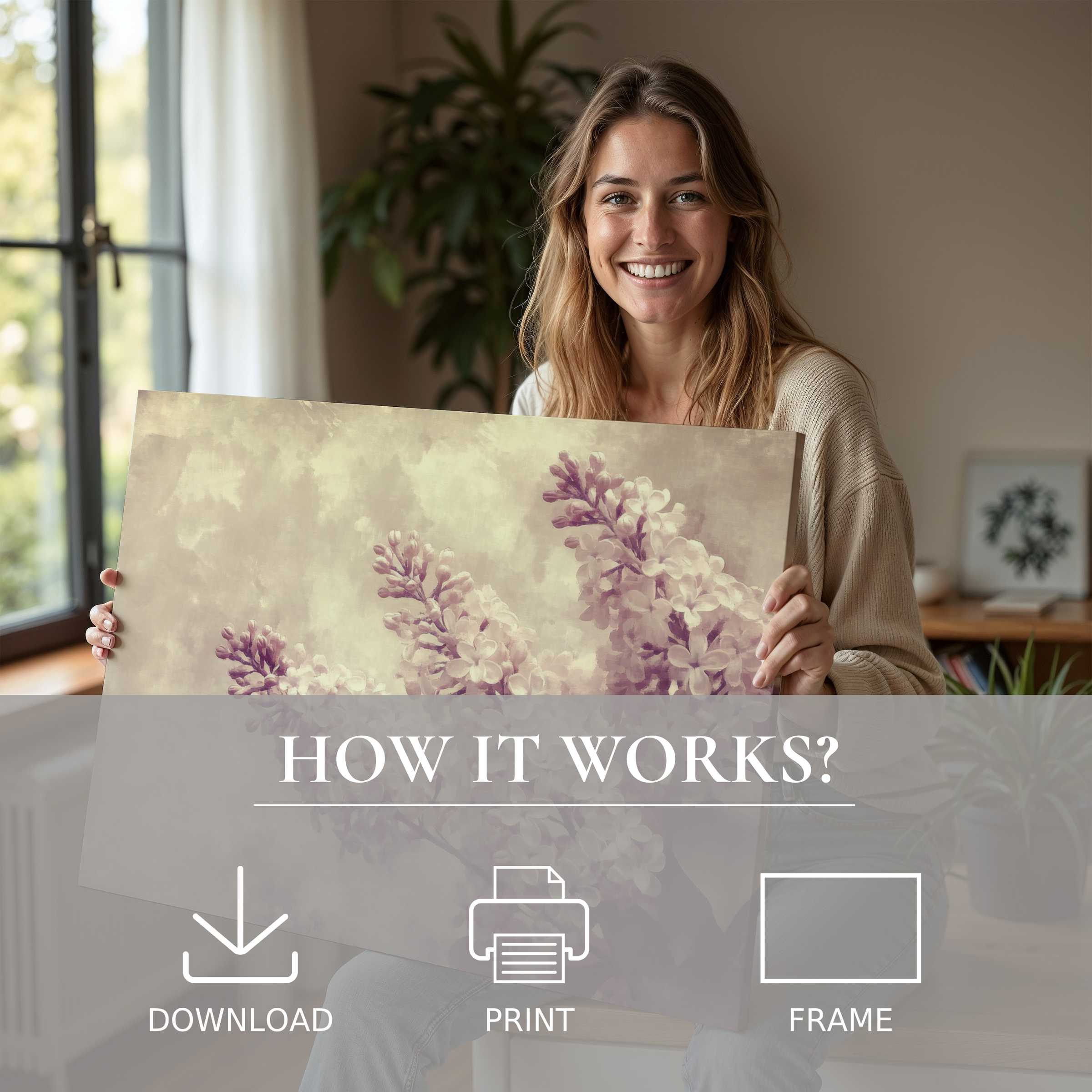 Radiant spring digital art print inspiring joy and connection in a modern home, effortlessly elevating serene living spaces