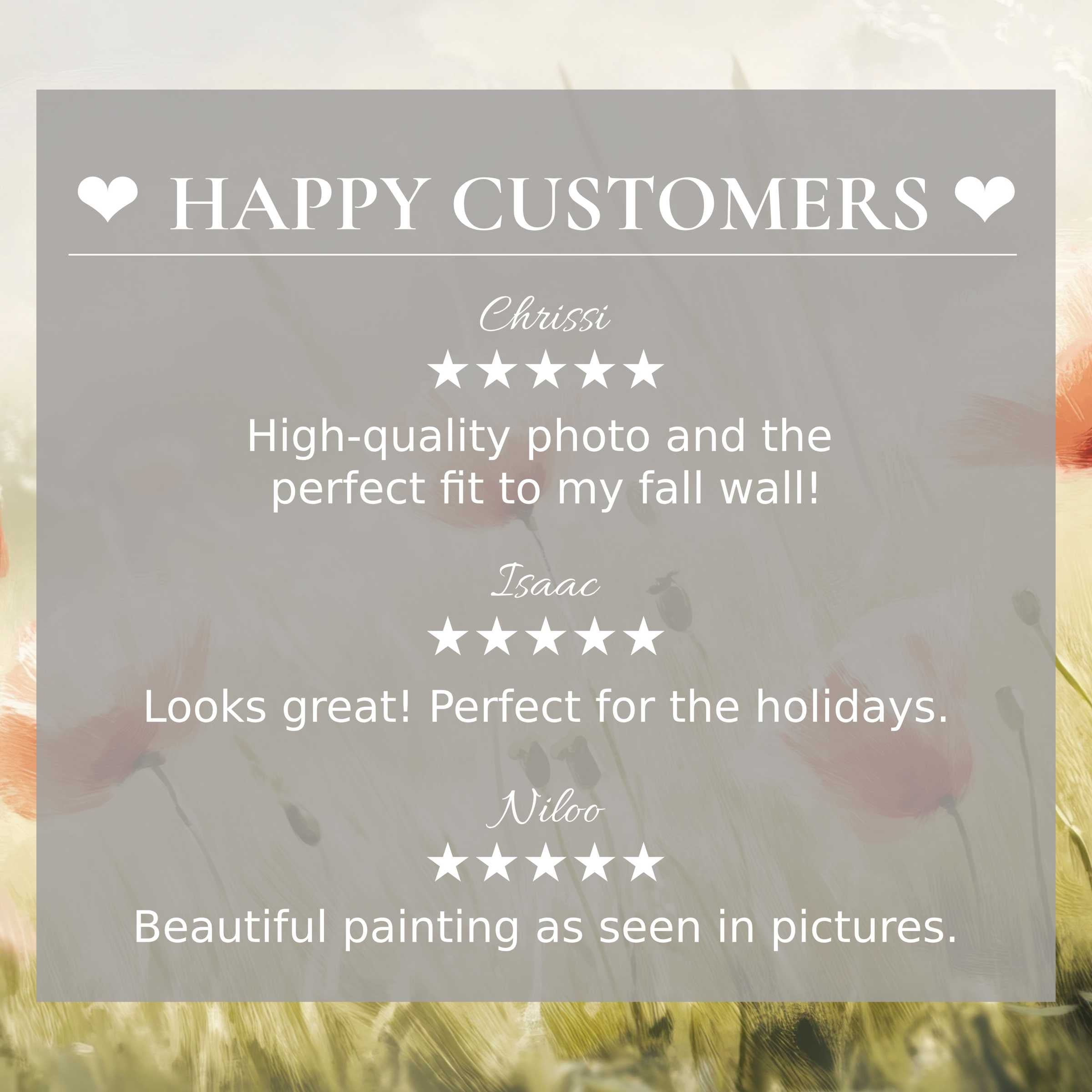 Happy customer reviews highlight trust and quality with elegant abstract floral spring art for Frame TV