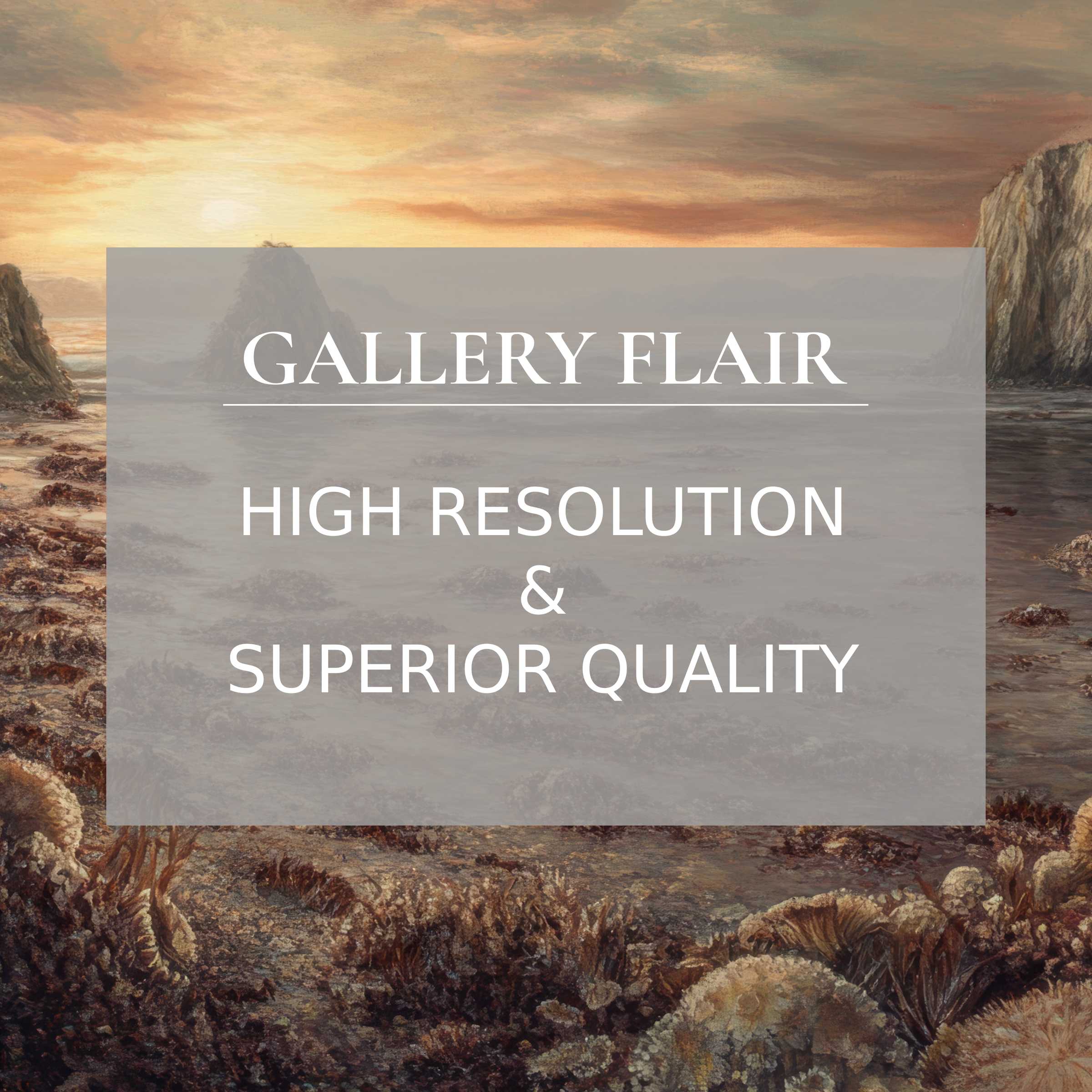 Coastal printable art capturing a serene sunset over rugged cliffs, elevating modern interiors with exquisite, high-resolution detail