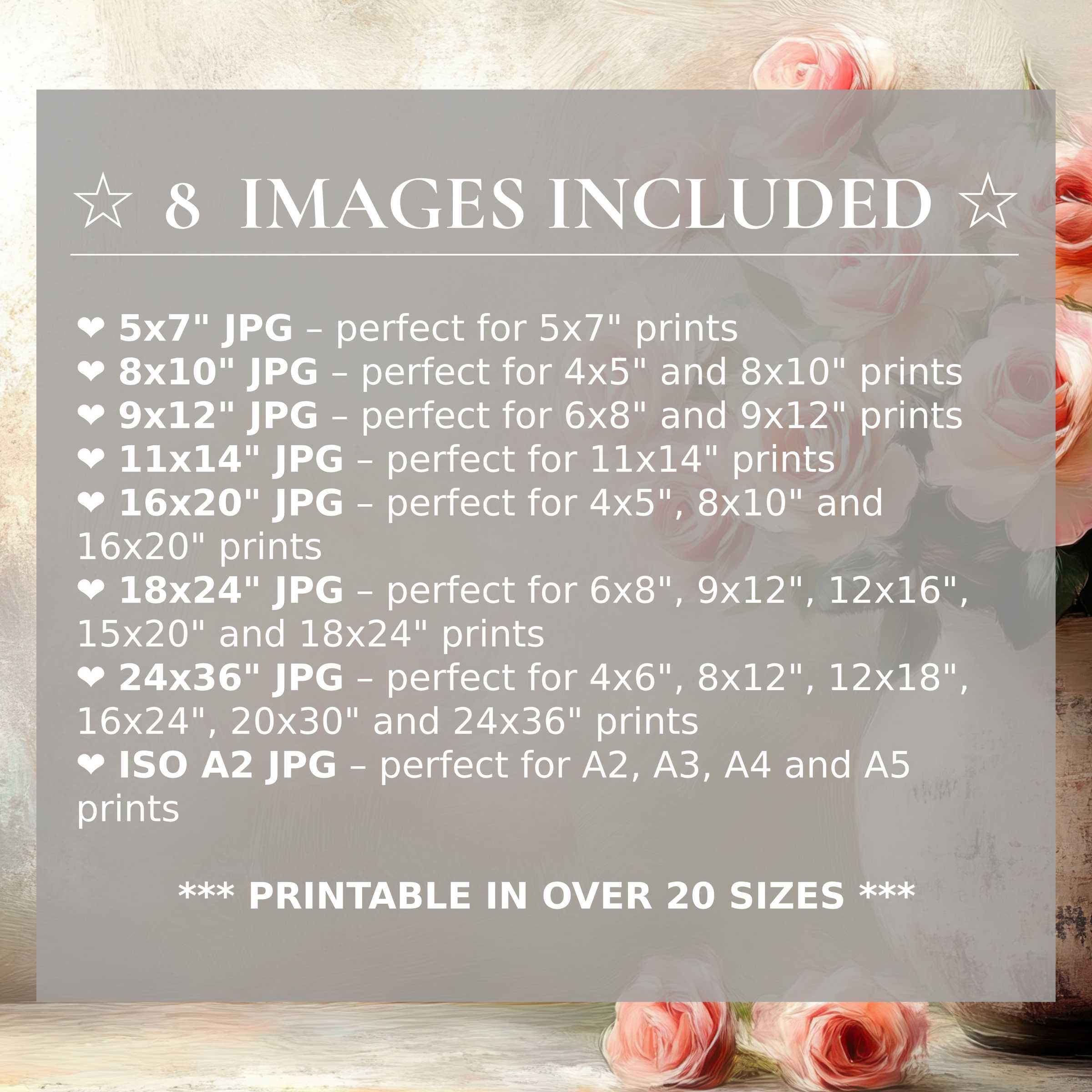 Botanical digital print with radiant coral and soft green hues, offering calming elegance in 8 high-quality sizes included for versatile modern interiors
