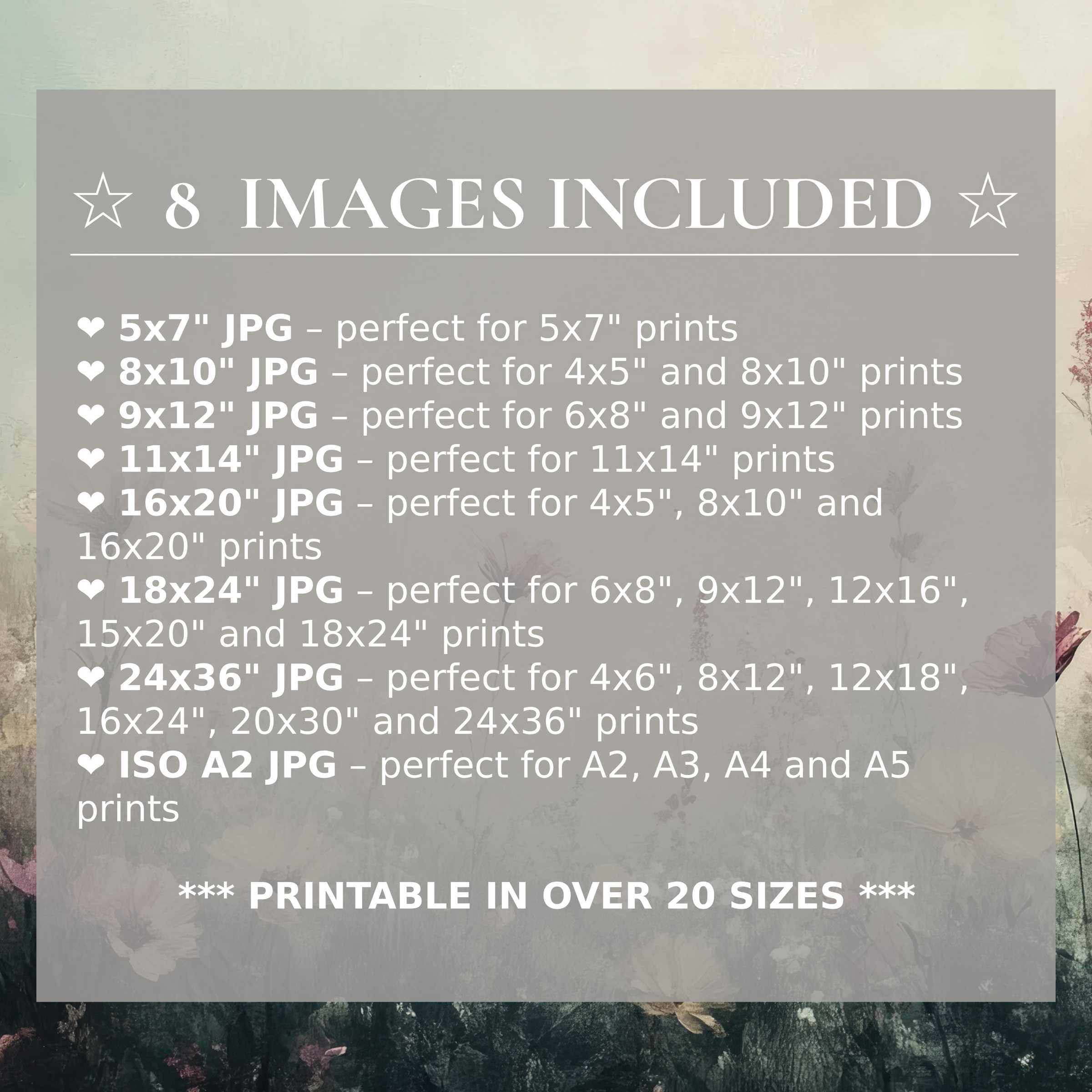 Vintage digital print exuding radiant pastels and deep floral hues, offered in 8 high-quality sizes for versatile, elegant modern interiors