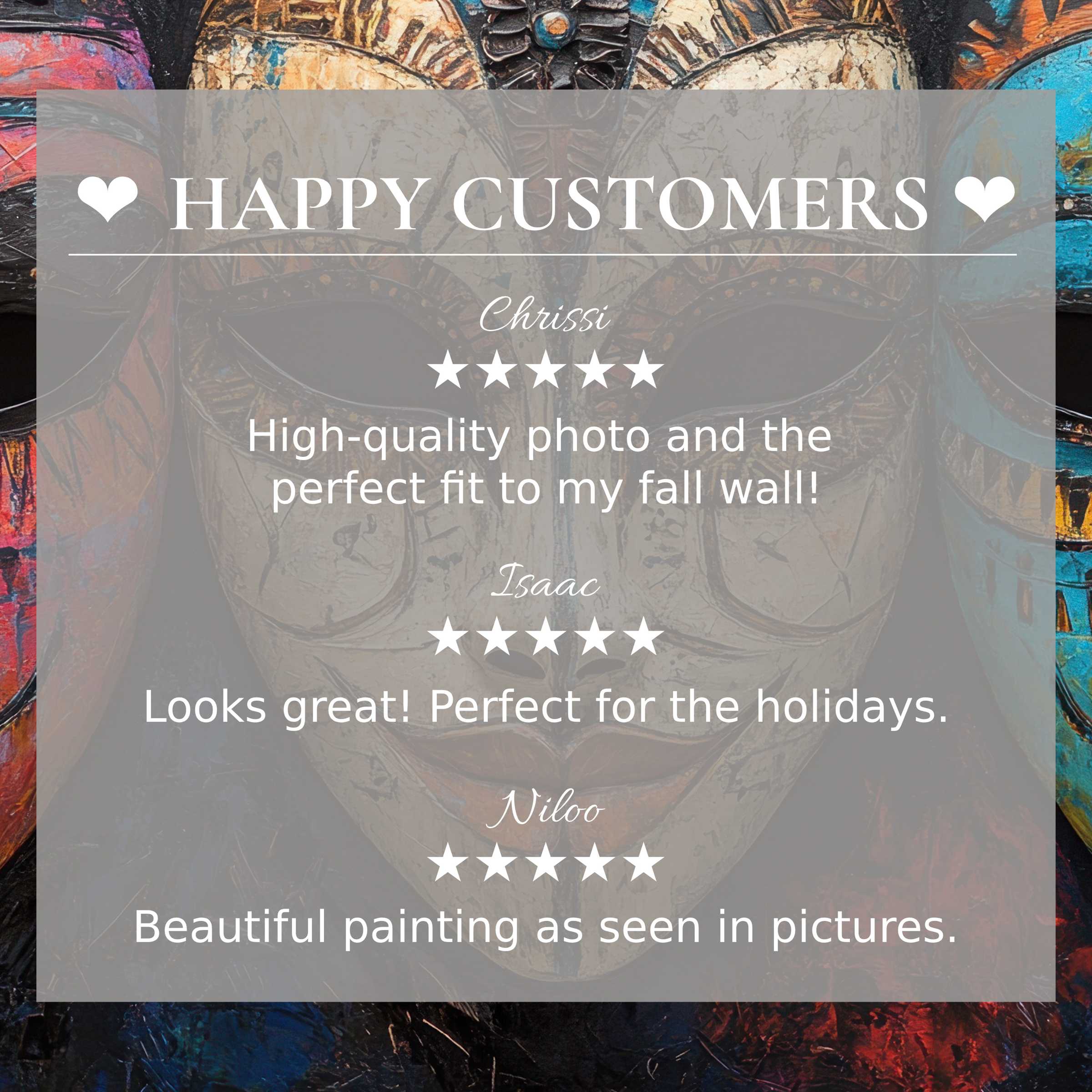 Boho art for Frame TV with abstract sunset colors; happy customer reviews enhance trust and elegant aesthetic