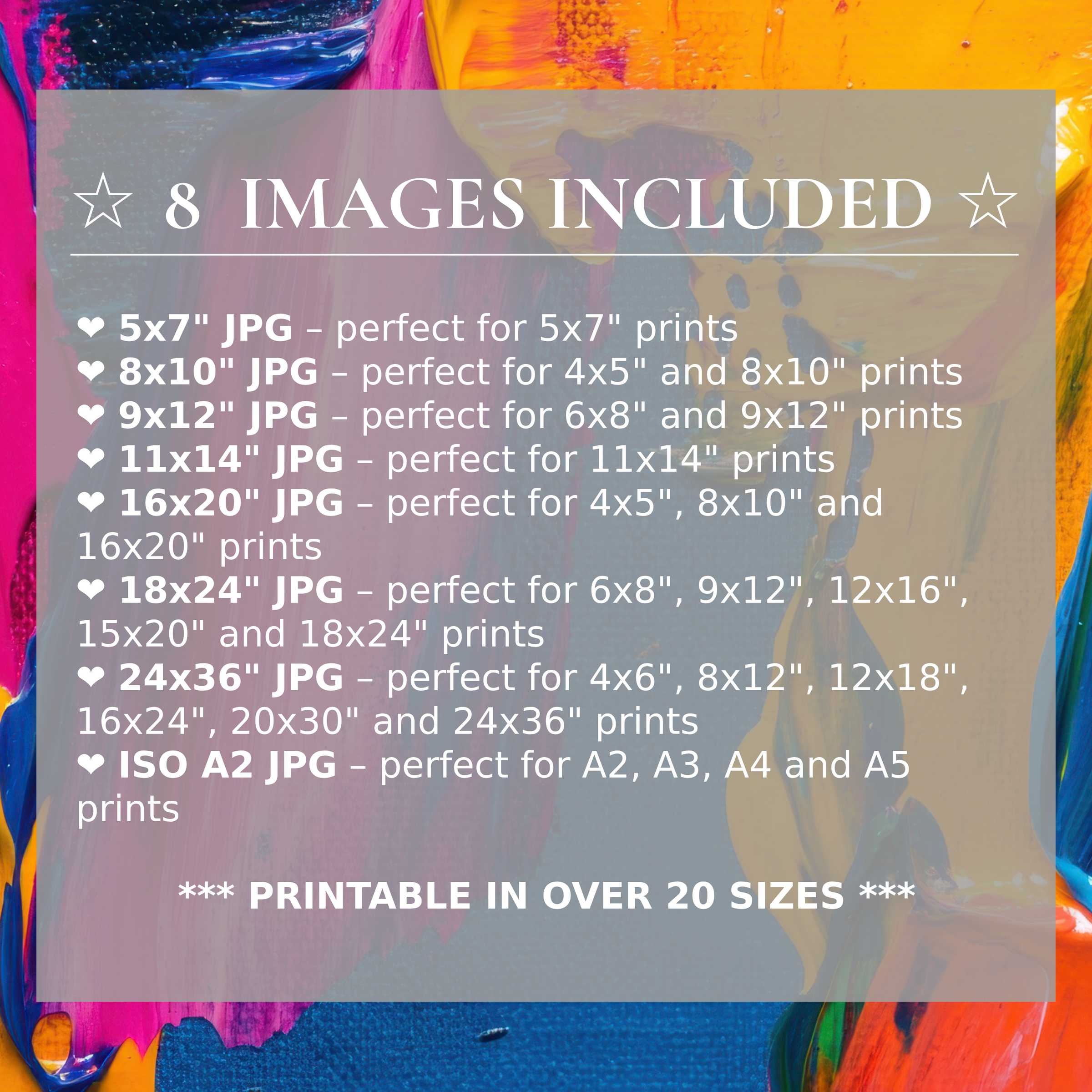 Radiant abstract digital print in vibrant pinks, blues, and oranges, elevating modern interiors with style and 8 high-quality sizes included