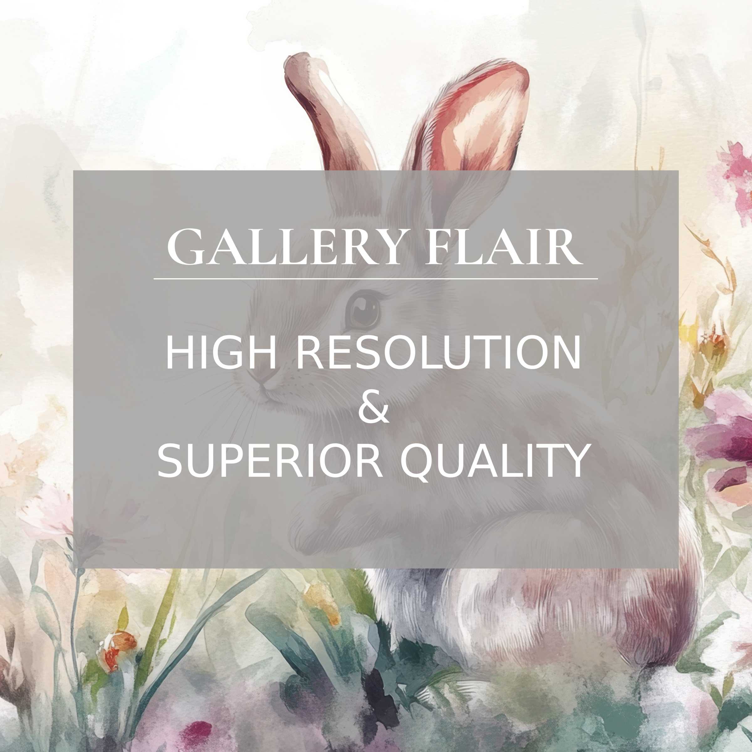 Elegant watercolor bunny with soft floral tones, showcasing refined clarity in this easter Frame TV picture