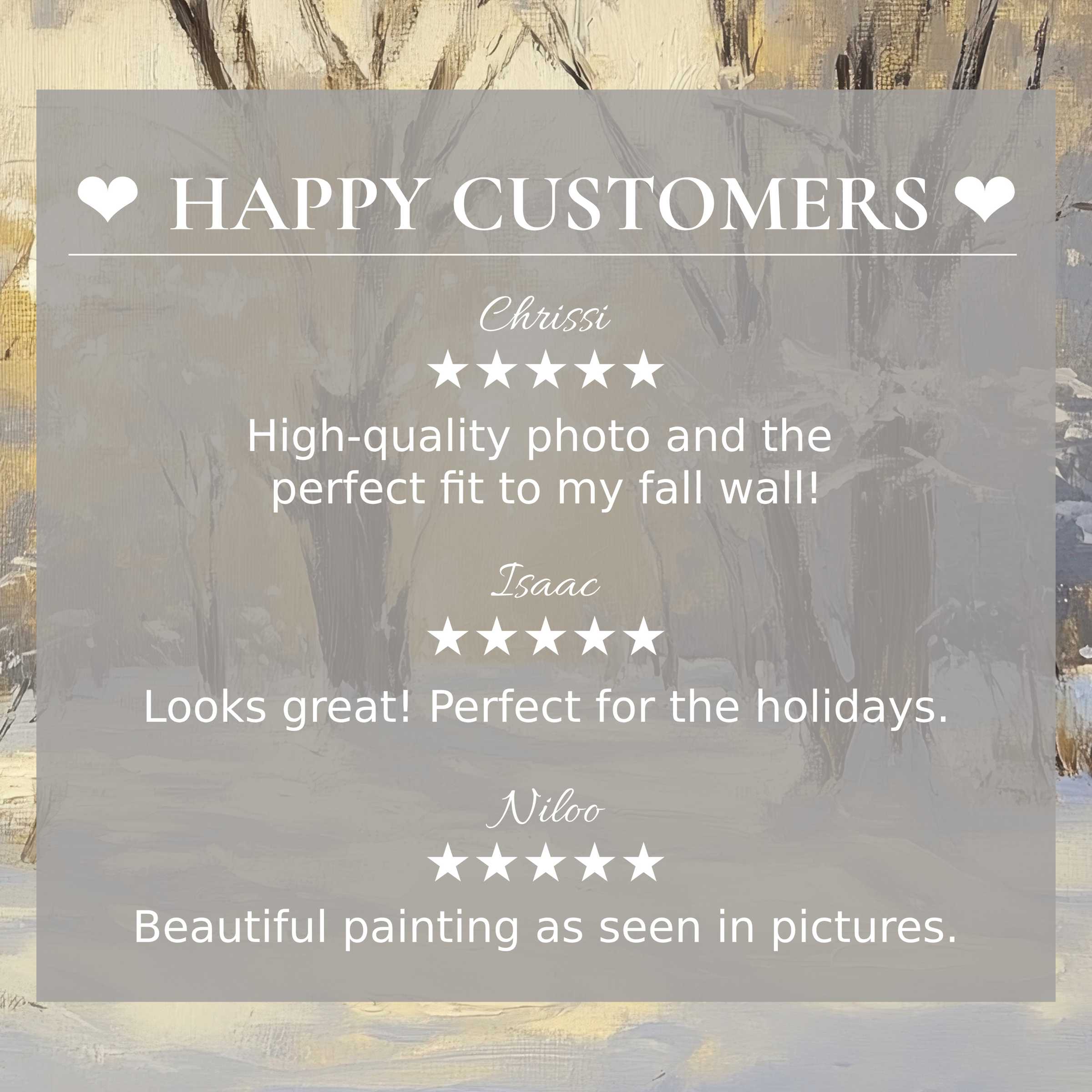 Refined winter art for Frame TV with muted winter landscape; happy customer reviews build trust and elegant appeal