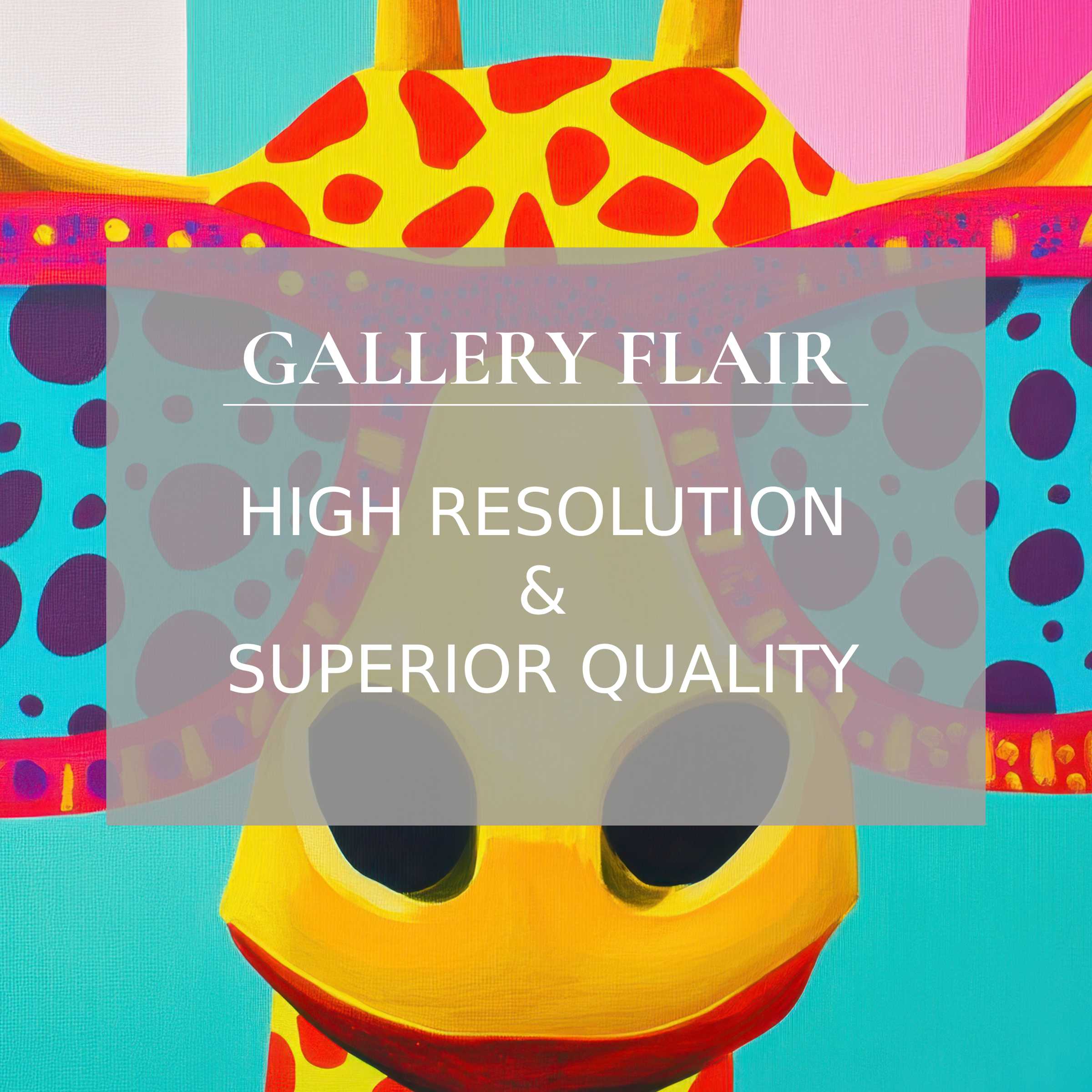 Vibrant pop art Frame TV picture of a giraffe with crisp lines, vivid colors, and elegant, modern visual clarity