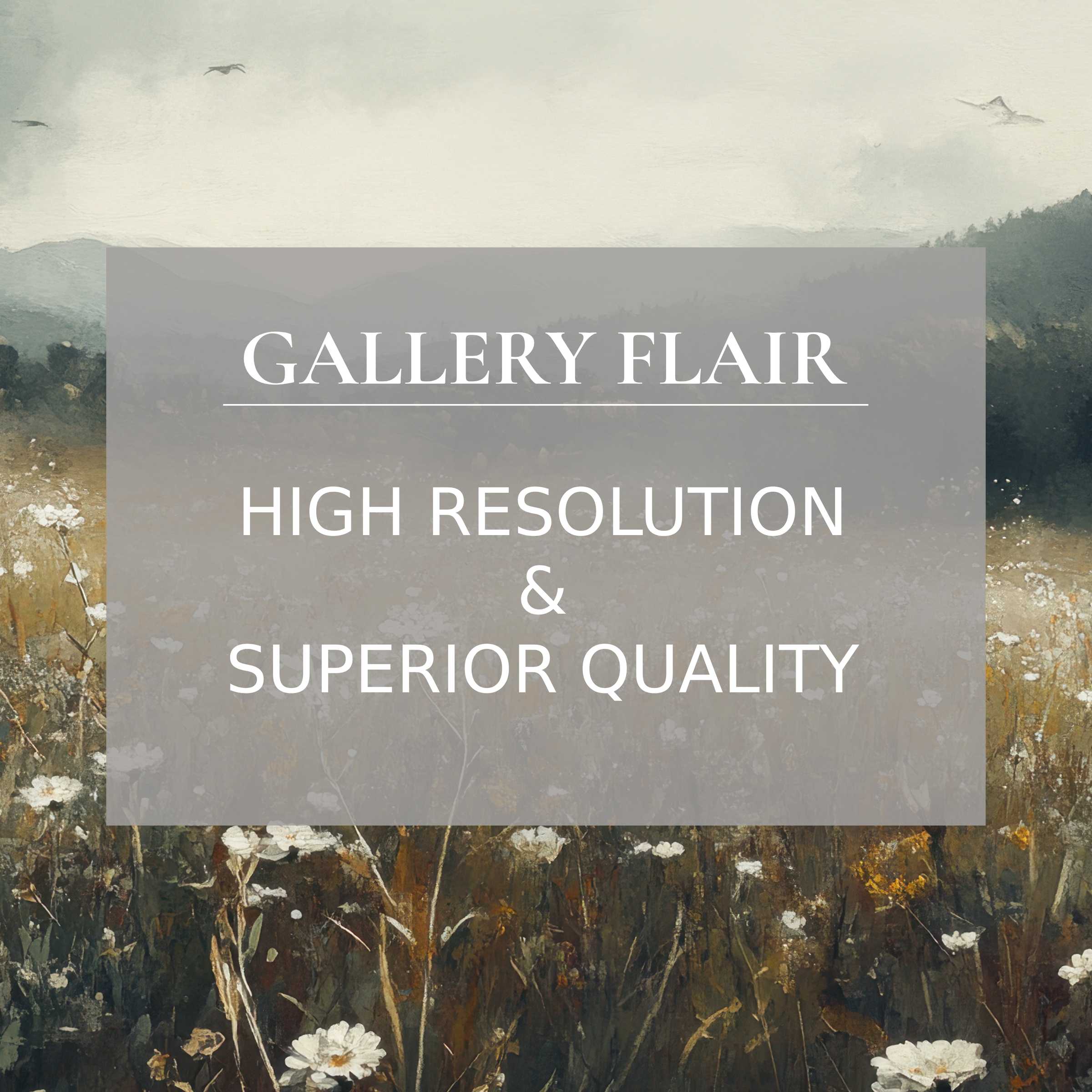 Calming botanical printable art with delicate wildflowers and misty hills, crafted in premium high-resolution detail to elevate modern interiors
