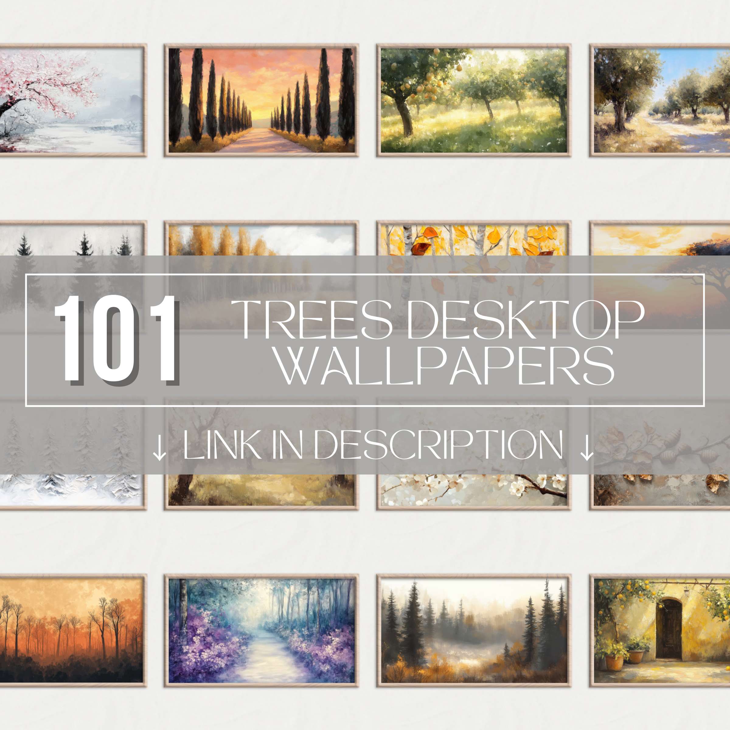 180 Trees Desktop Wallpapers featuring peaceful forests, golden autumn leaves and serene pathways in 4K backgrounds for calming and natural screen design