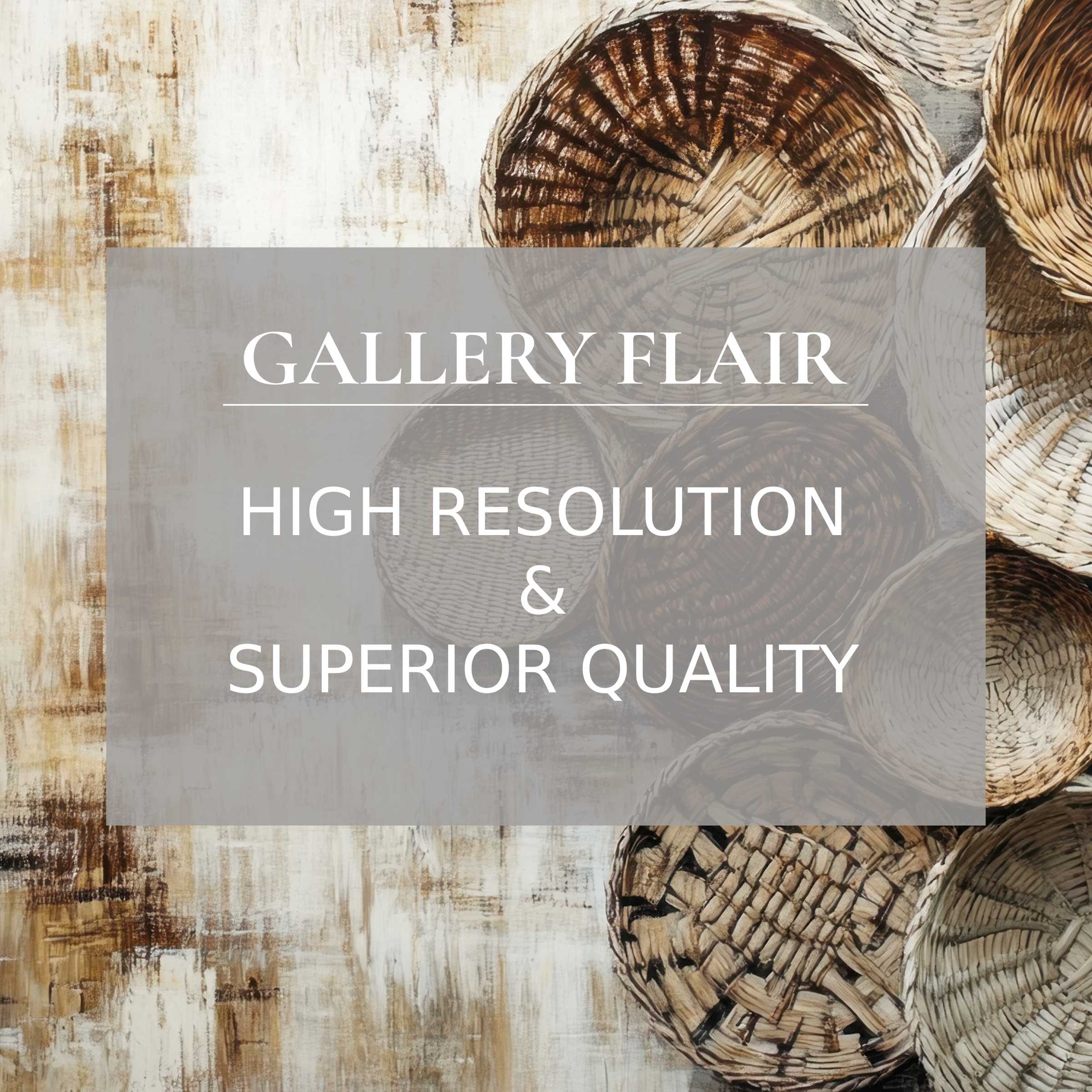 Elegant boho Frame TV picture showcasing textured woven baskets in high resolution with refined natural tones