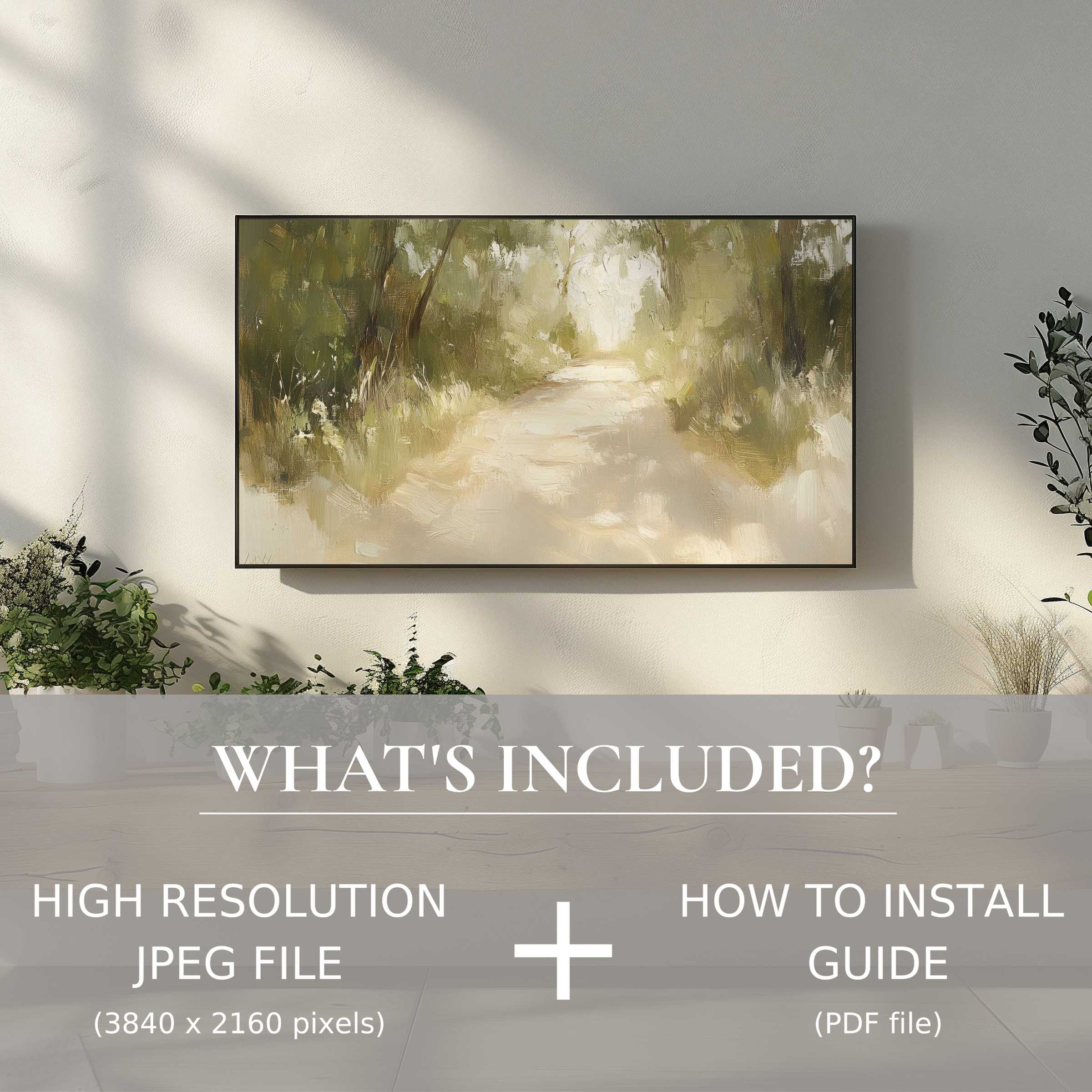 Elegant spring digital TV art download enhances your living space with easy use in high-res JPEG and install guide