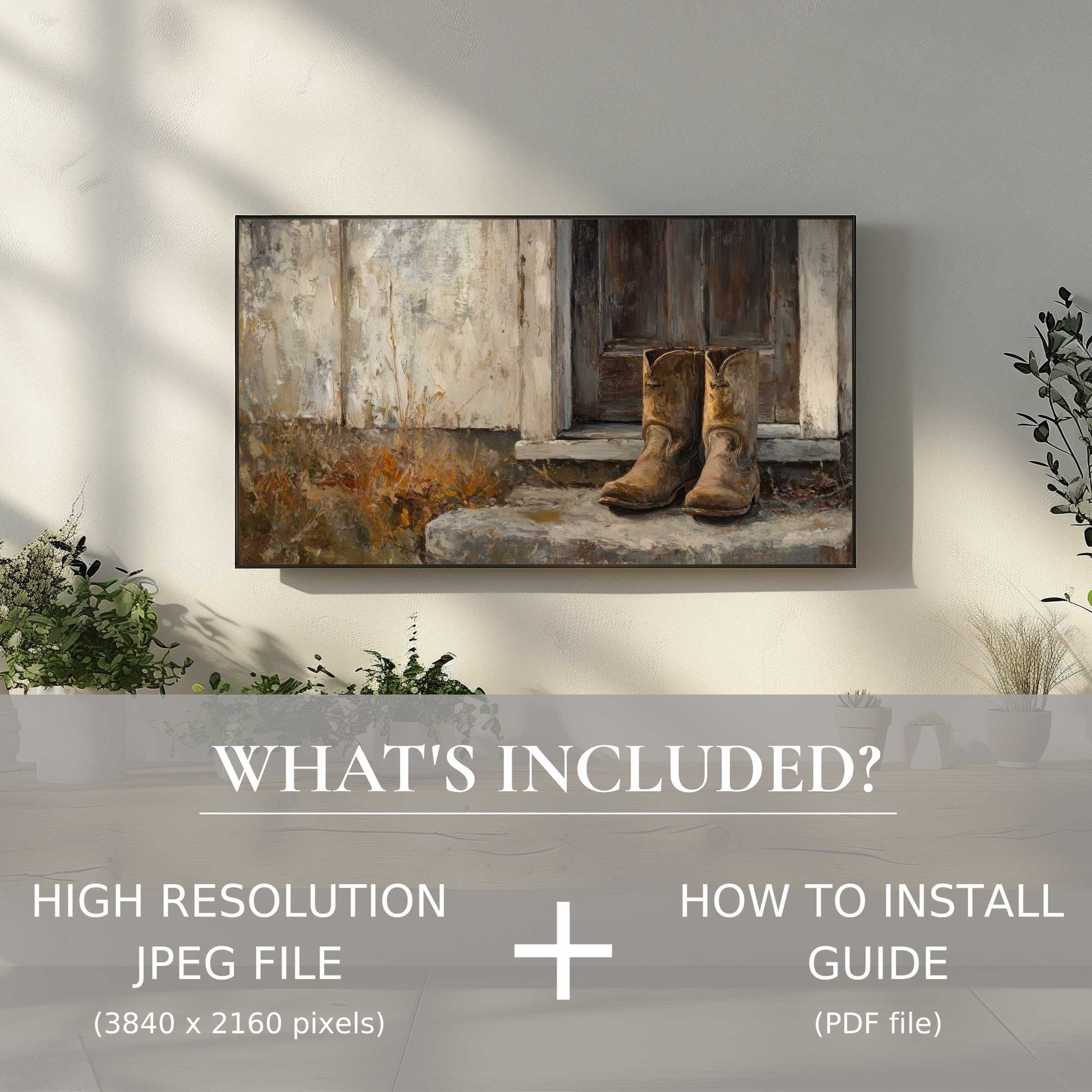 Farmhouse digital TV art download enhances stylish living spaces with rustic charm, easy digital use, and elegant decor appeal