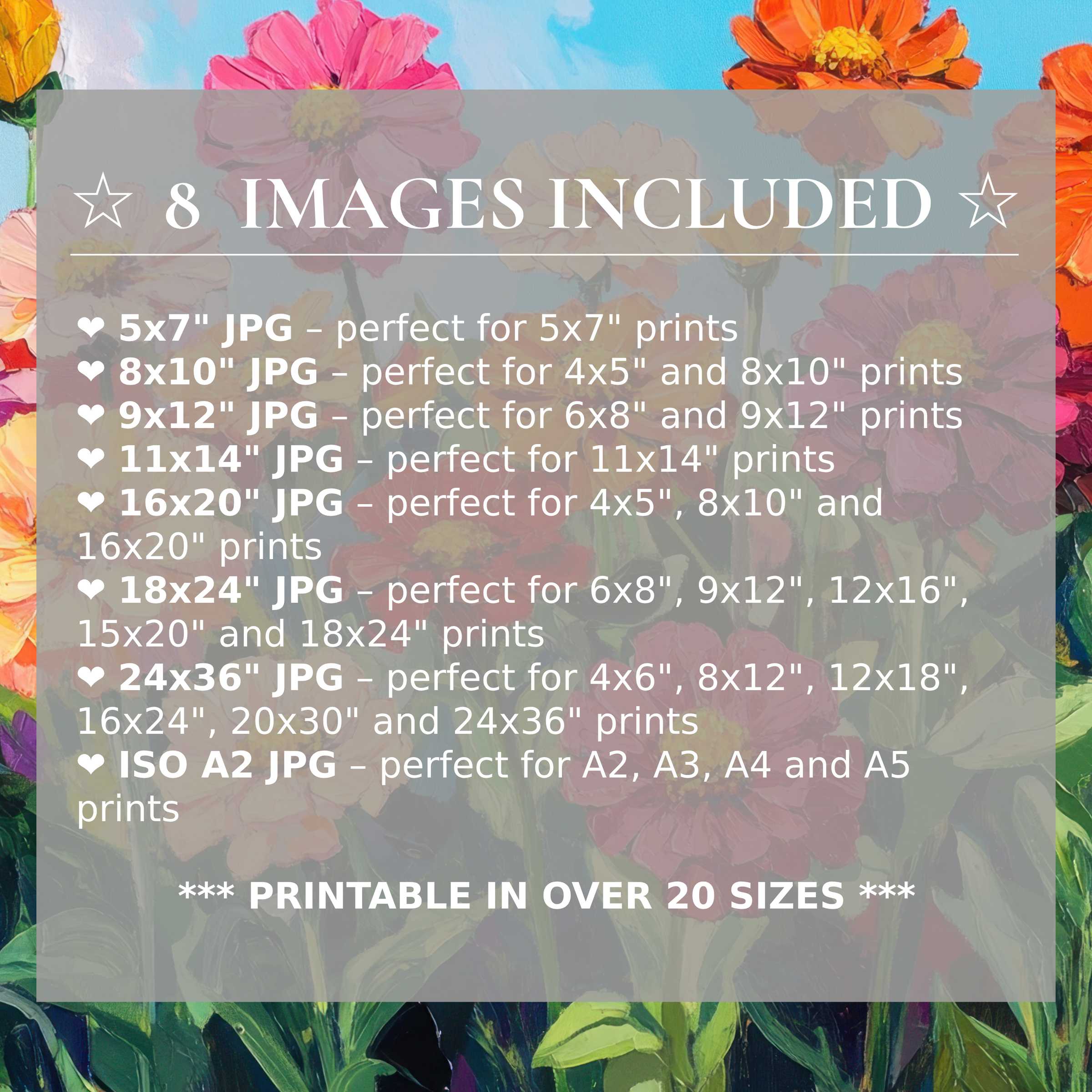Floral digital print in radiant pinks, oranges, and blues enhances modern interiors with timeless elegance-8 high-quality sizes included