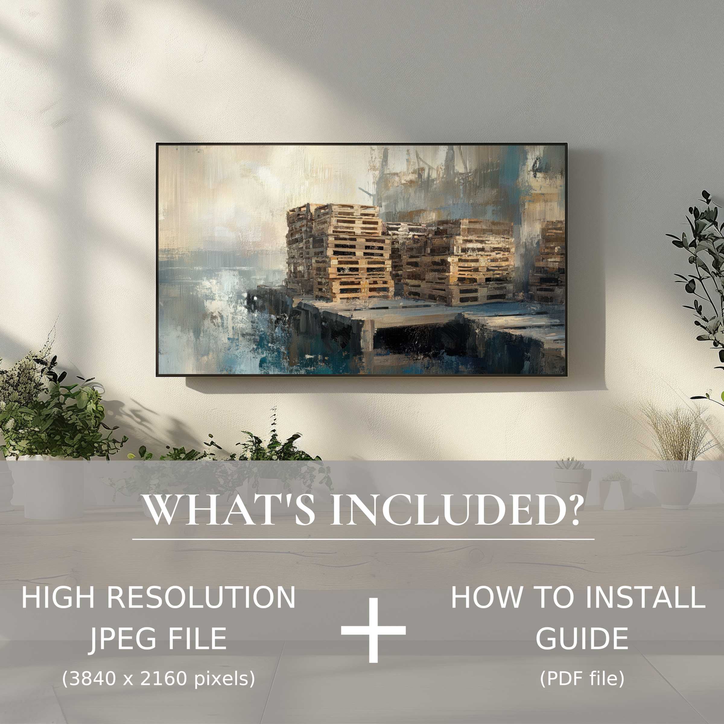 Elegant coastal digital TV art download elevates your space with easy-to-use high-res artwork enhancing modern living