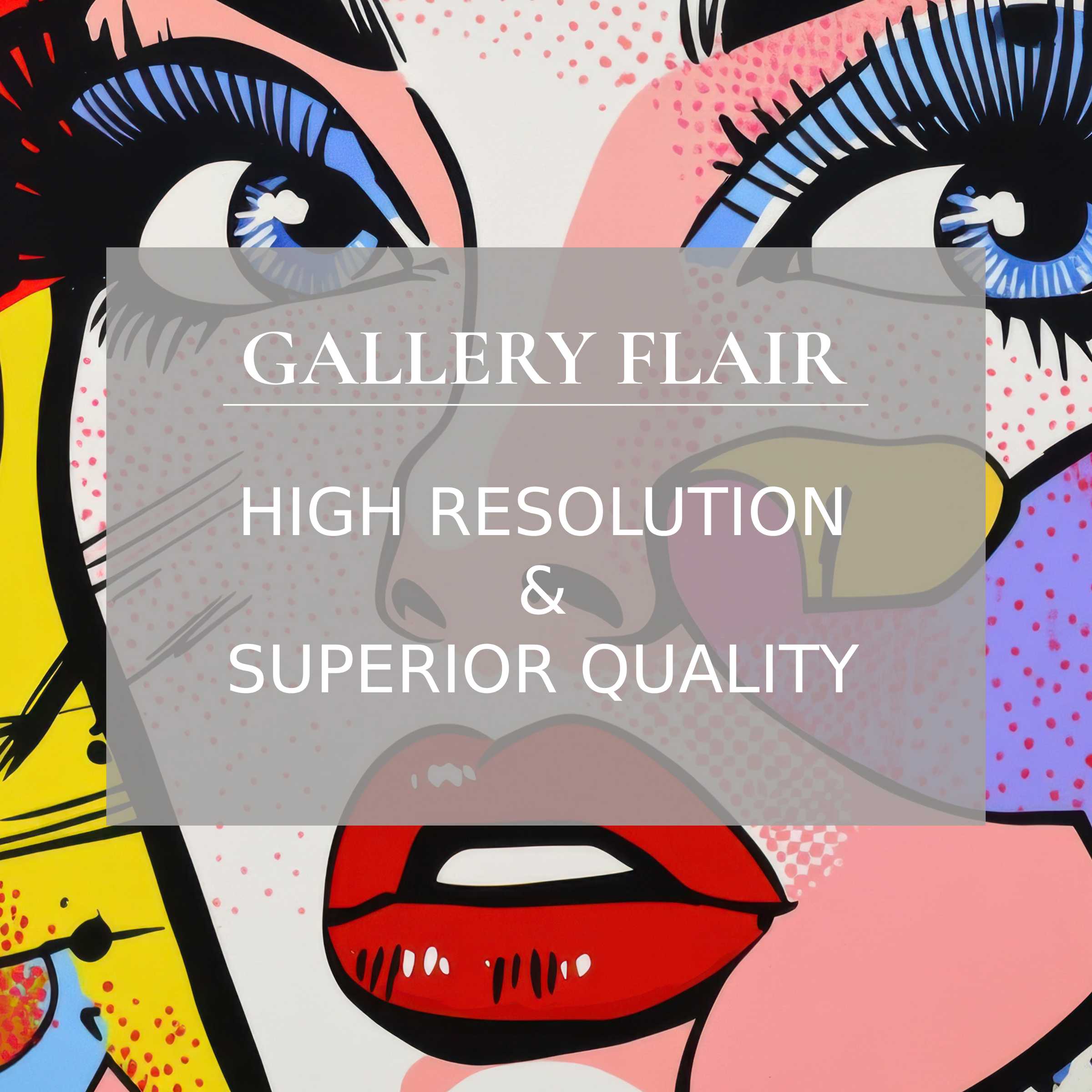 Modern printable art capturing bold pop-art expression with radiant blues and striking reds, enriching contemporary interiors with refined, high-resolution detail and gallery-quality vibrance