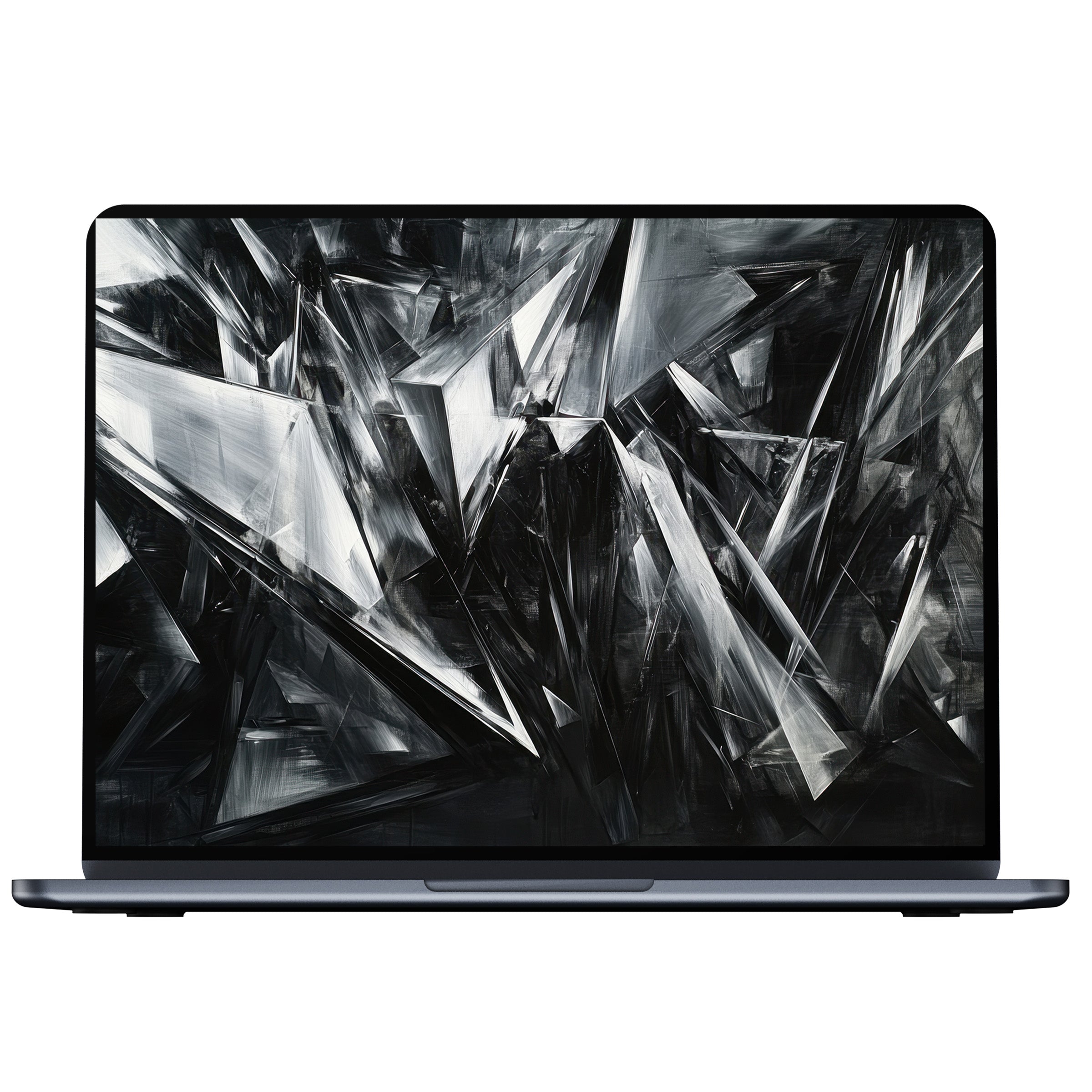 Elegant black and white abstract desktop wallpaper for PC and laptop digital download, creating calm and inspiring textures