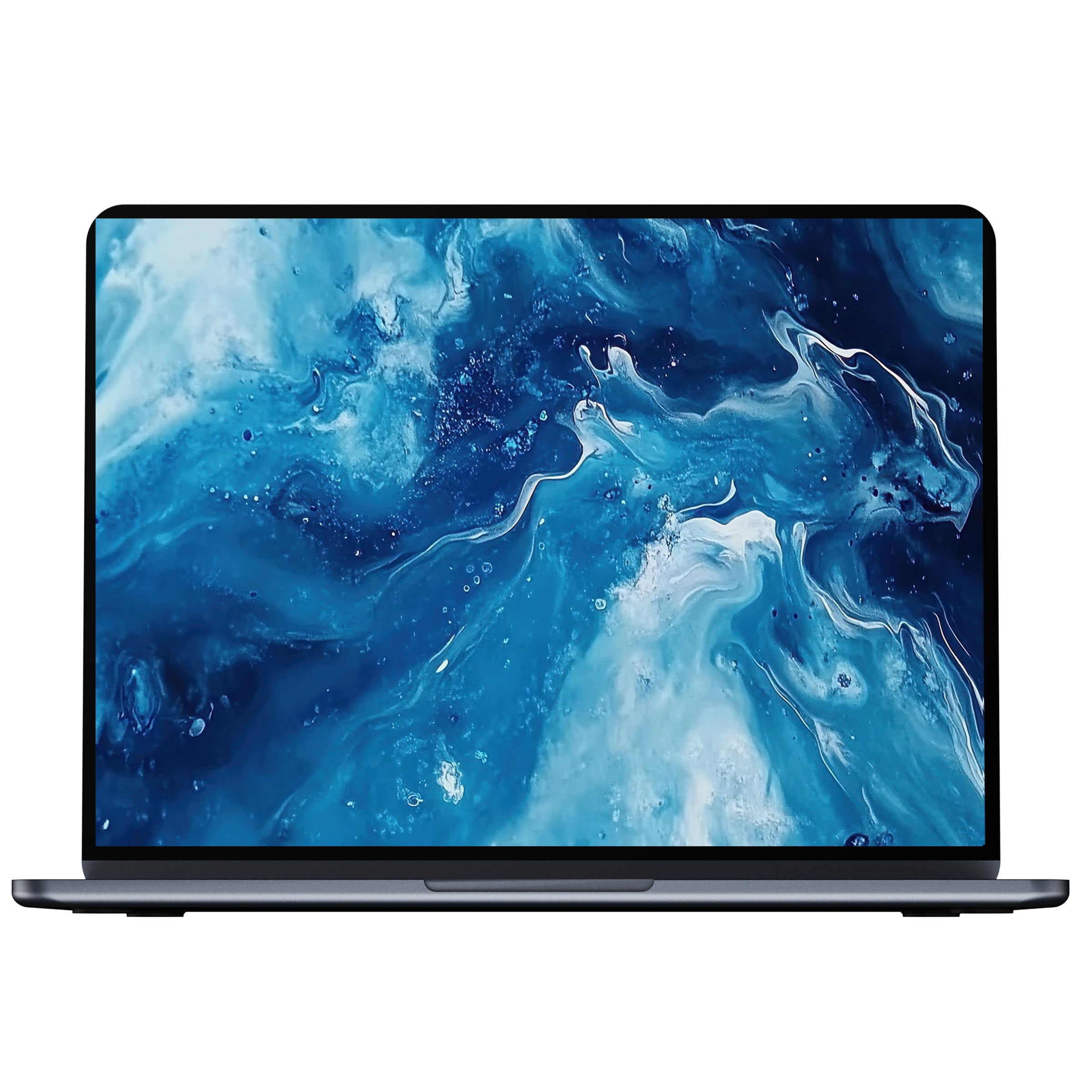 Elegant abstract desktop wallpaper in swirling blue tones evokes calm and inspiration digital download for PC or laptop