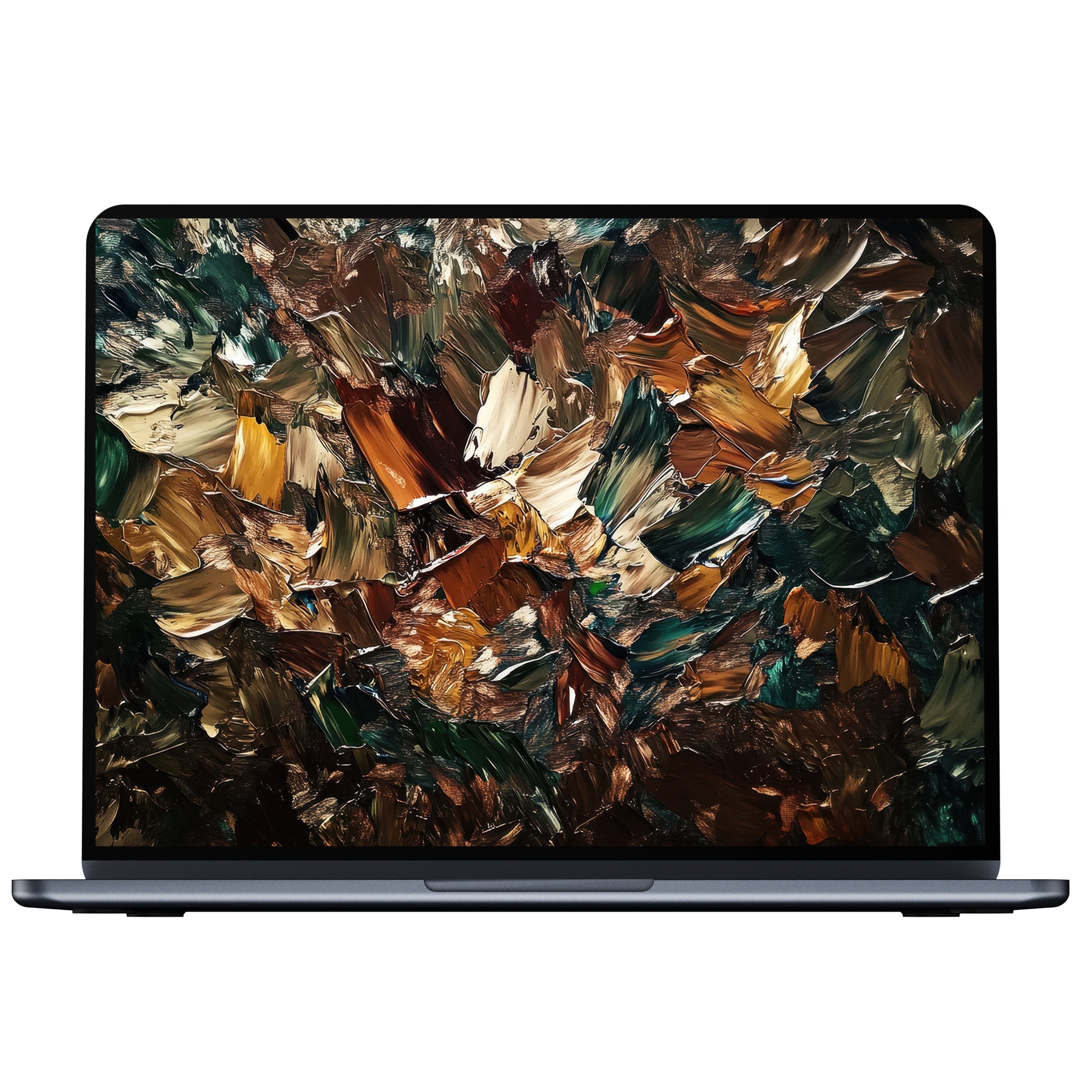 Abstract desktop wallpaper digital download with rich earth tones and textured brush strokes offering elegance for PC or laptop display