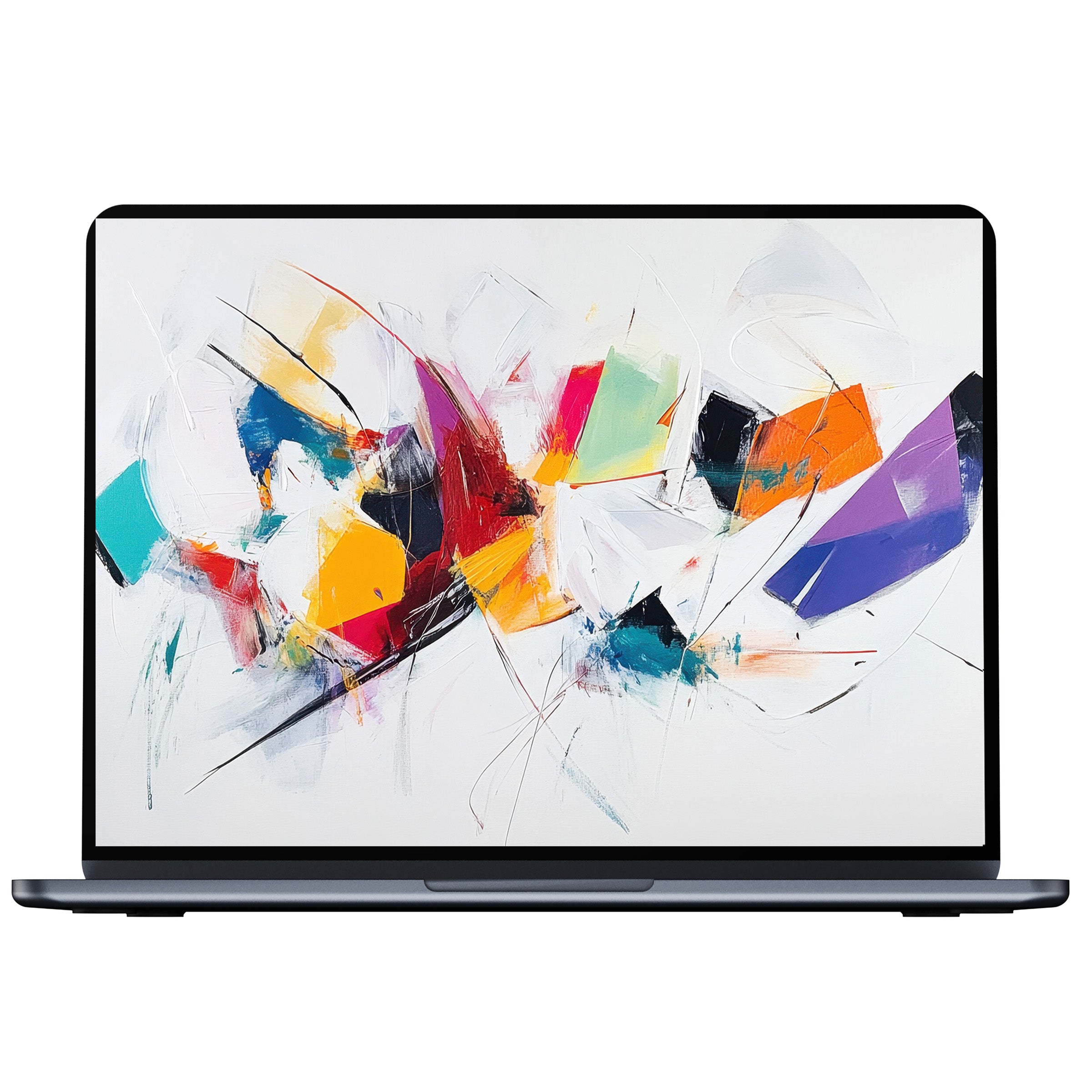 Vibrant abstract desktop wallpaper for PC and laptop digital download, featuring bold brushstrokes and vivid colors for elegant inspiration