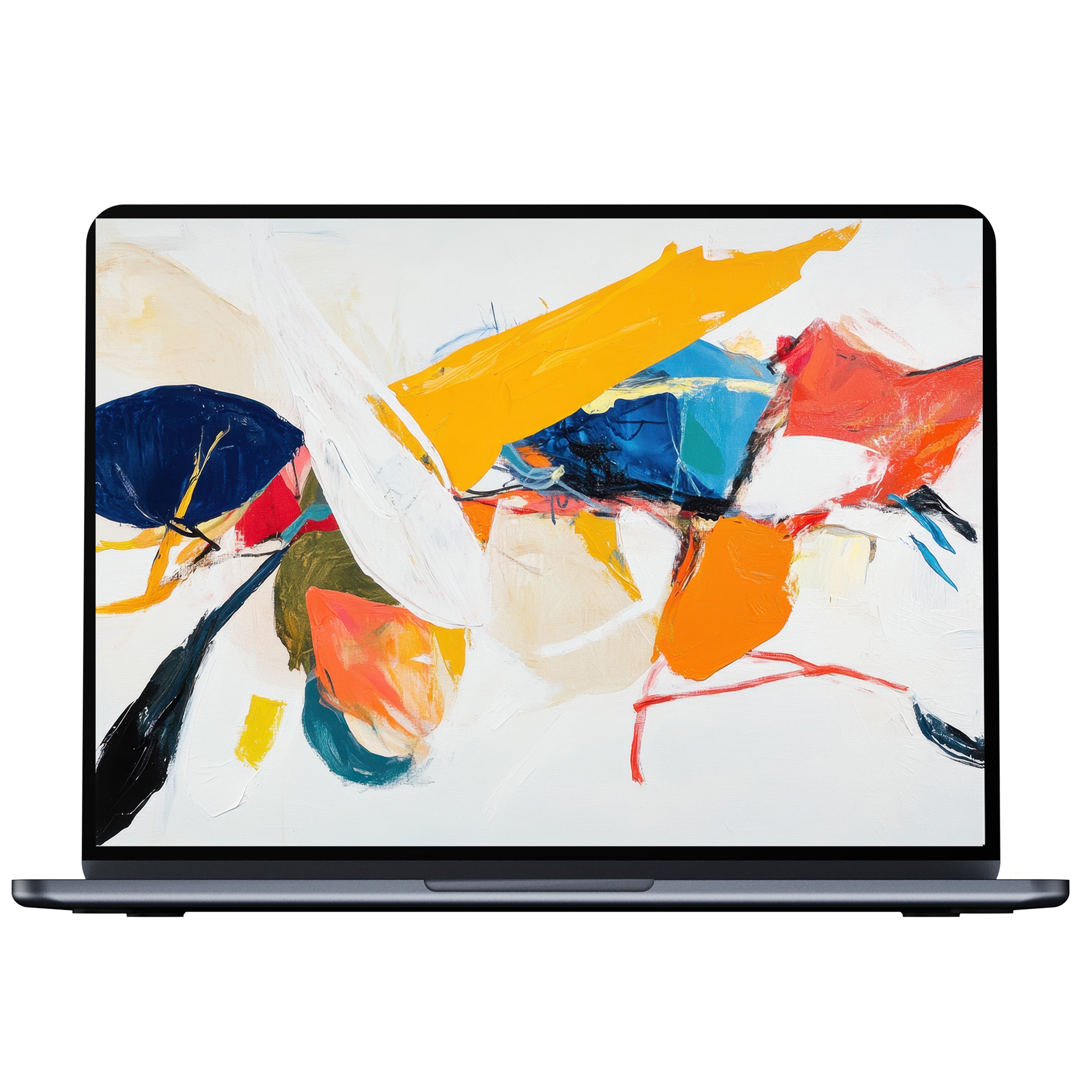 Vibrant abstract desktop wallpaper as a digital download, featuring bold colors and textures for PC and laptop screens, inspiring elegance