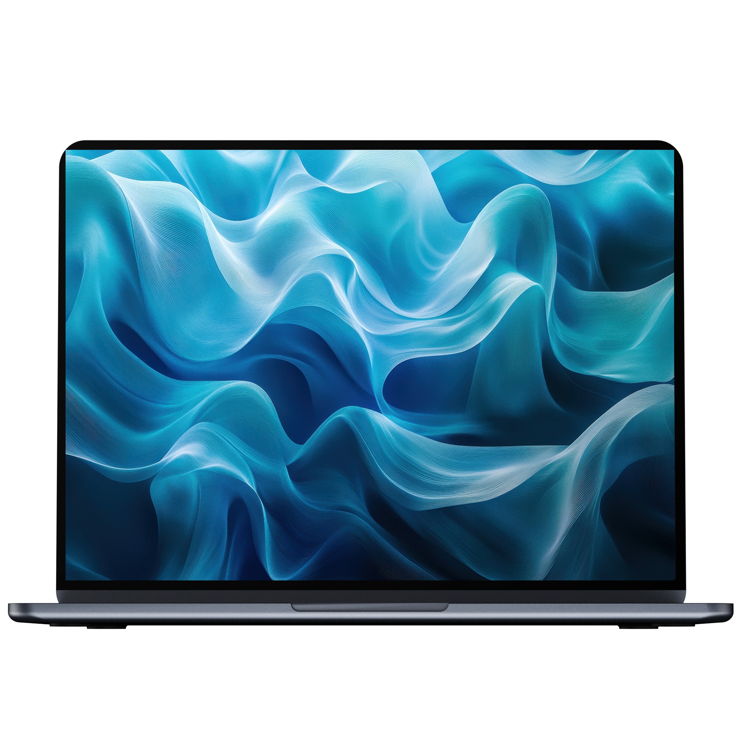 Elegant abstract desktop wallpaper featuring soothing blue waves creates a calming digital download for PC, laptop, and Mac users