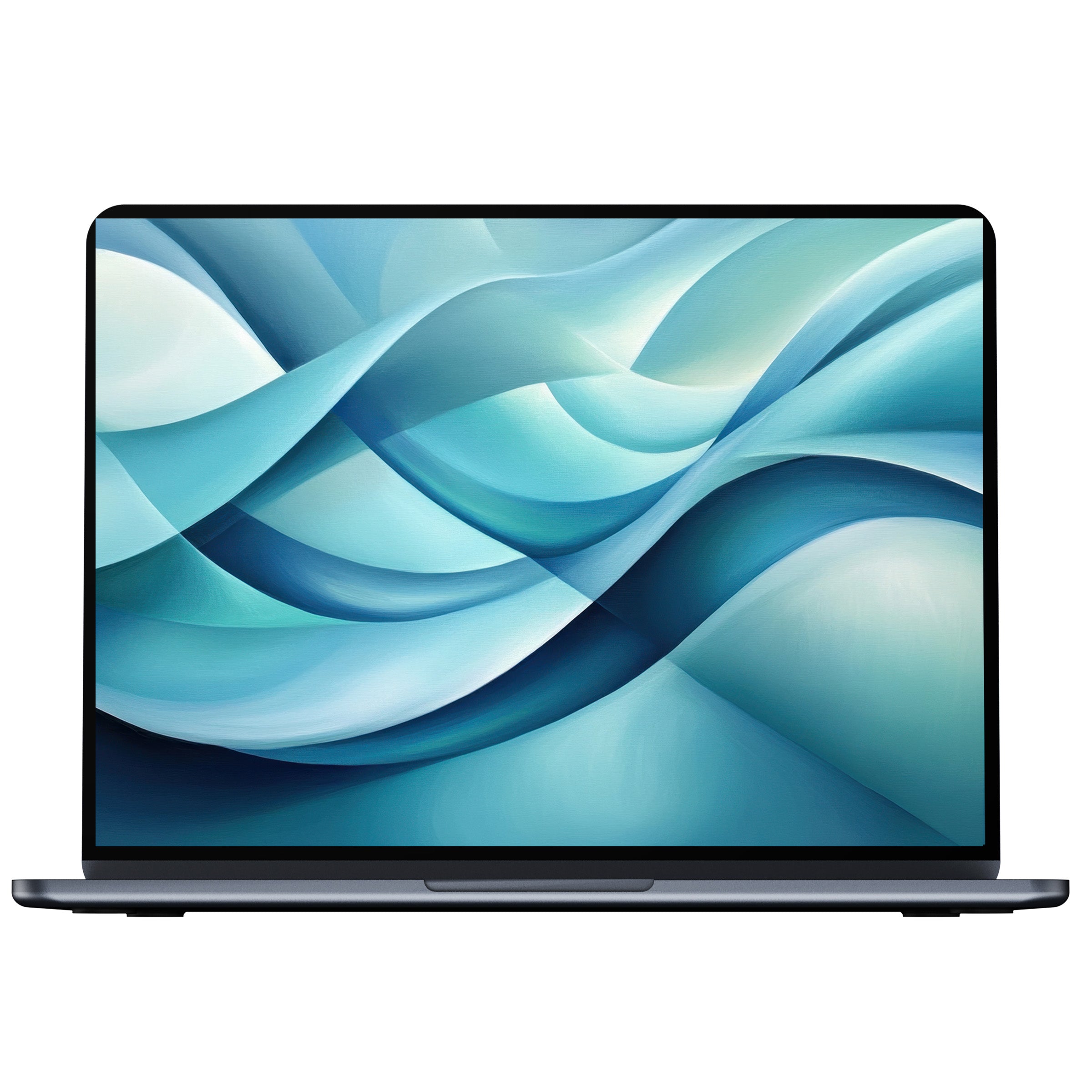 Elegant abstract desktop wallpaper featuring soothing blue waves, perfect for inspiring tranquility on your PC or laptop digital download