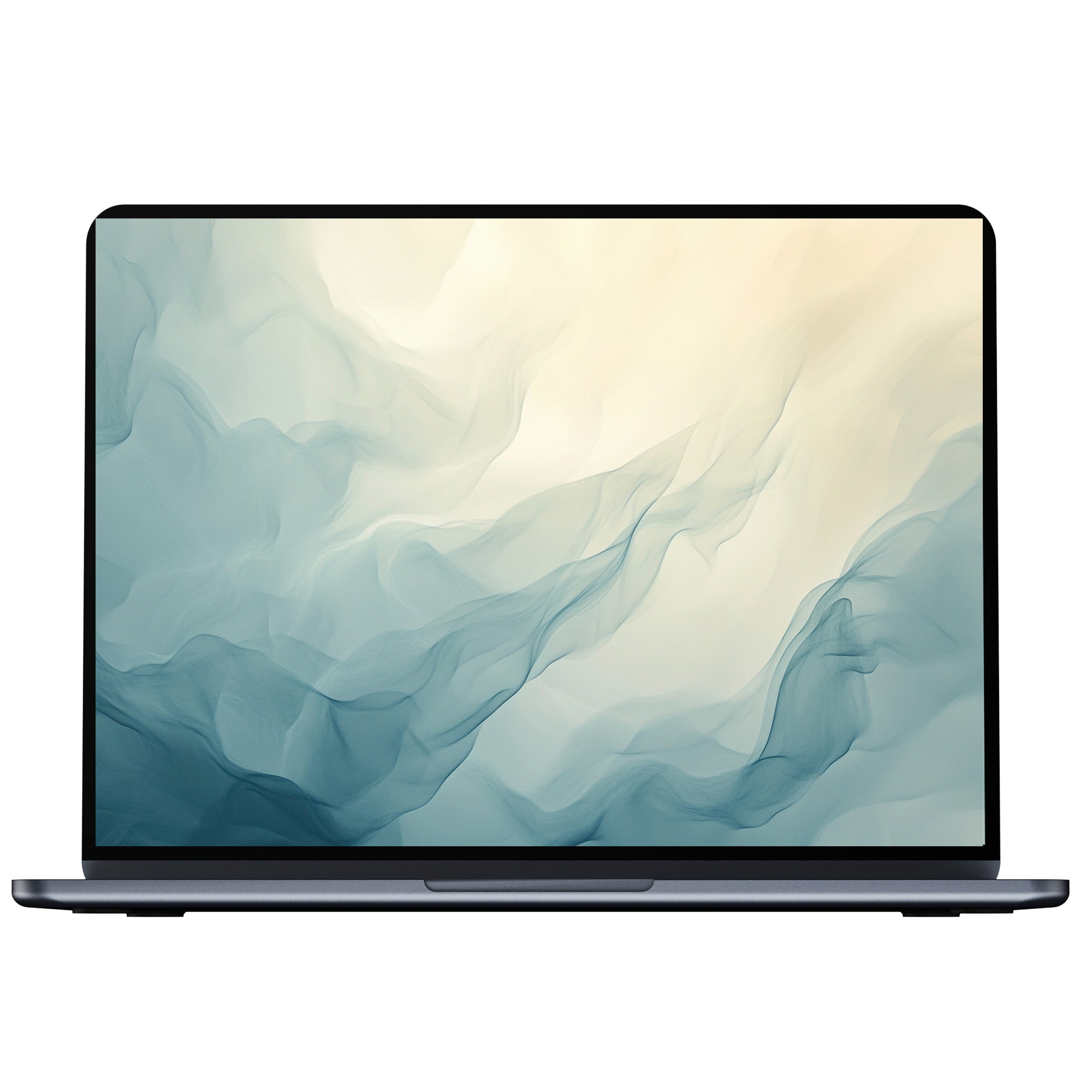 Ethereal abstract desktop wallpaper in soft blues and creams inspires calm on PC and laptop plus available as digital download
