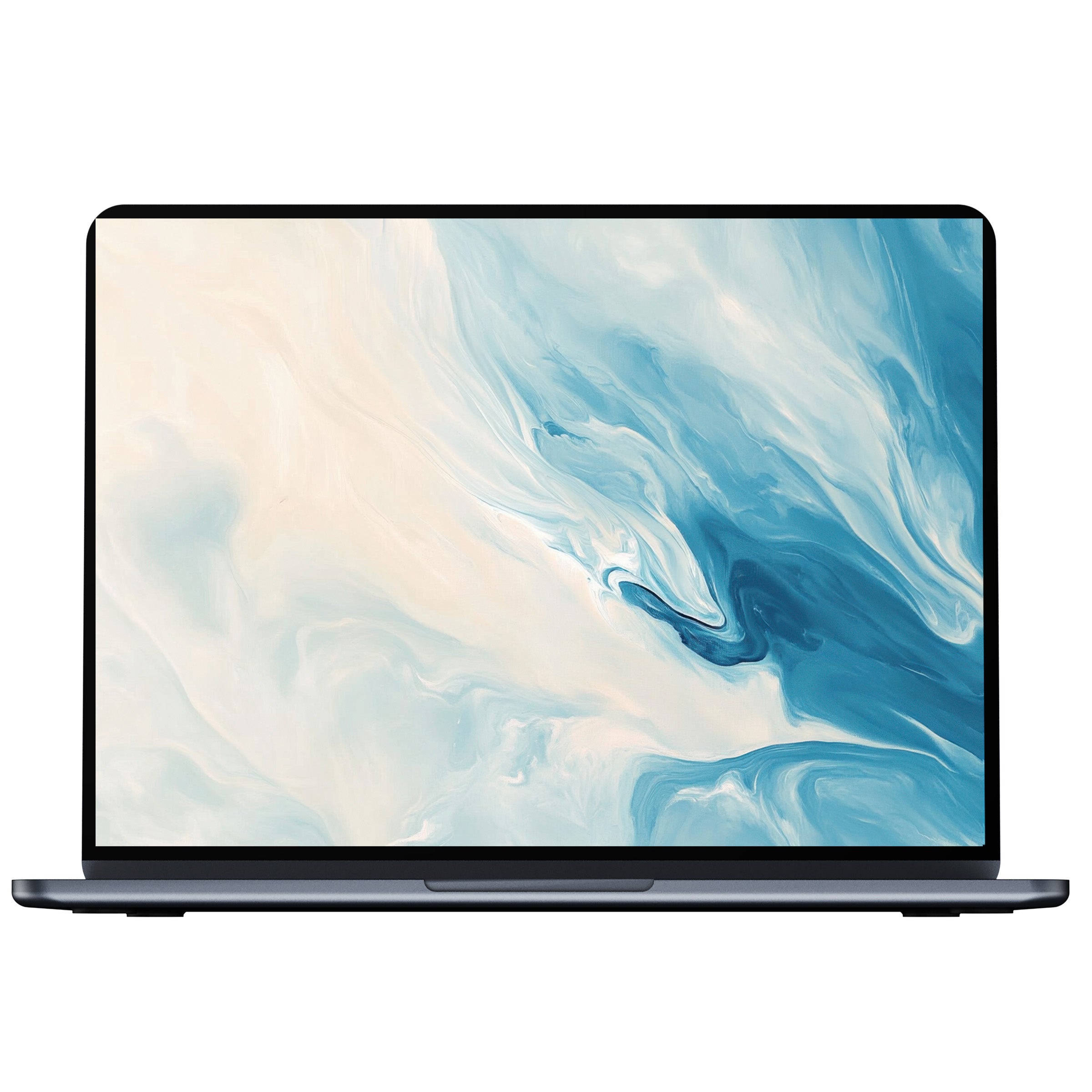 Elegant abstract desktop wallpaper in soothing blues and creams for digital download, perfectly enhancing your PC or laptop's elegance