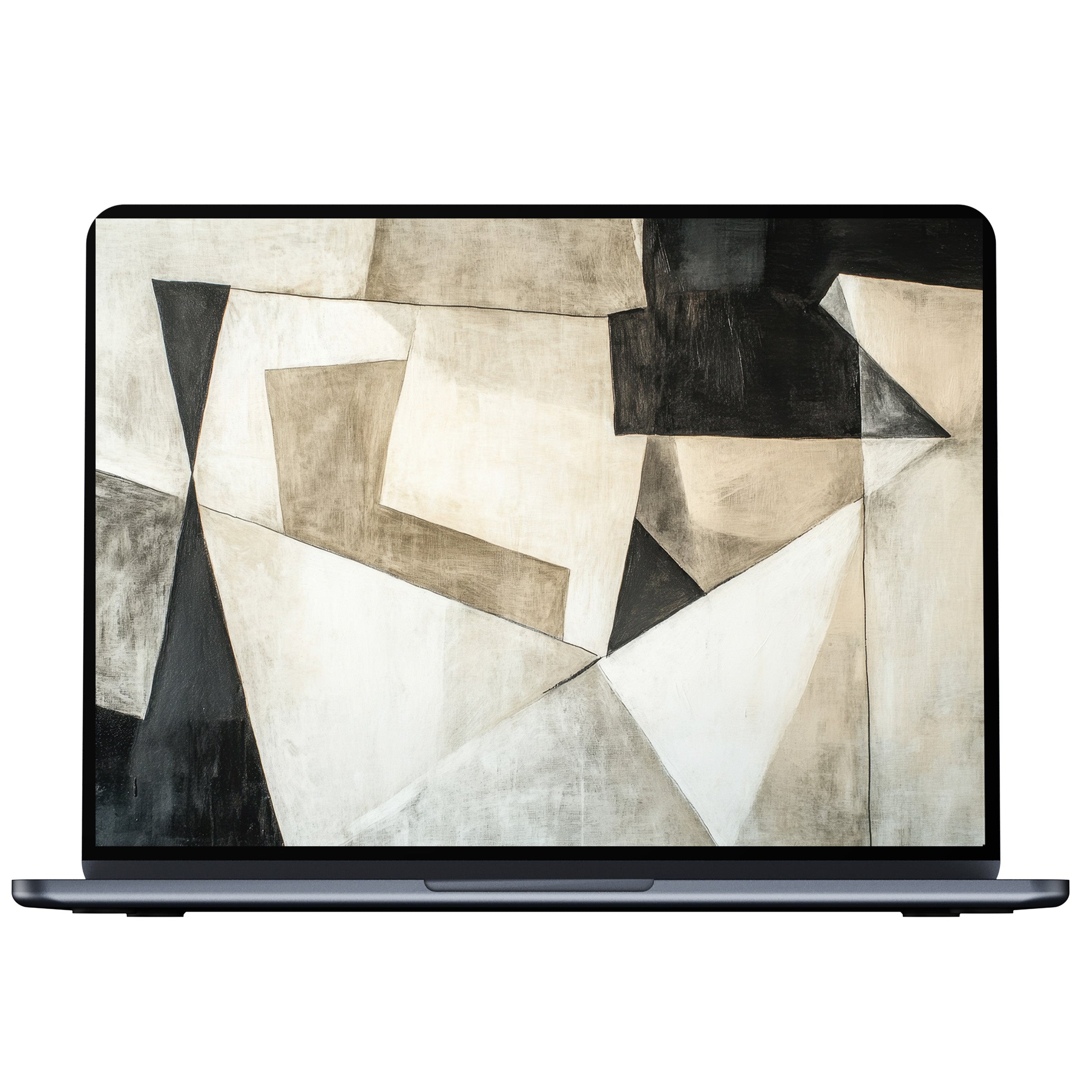 Elegant abstract desktop wallpaper for digital download featuring calming neutral tones and geometric textures for PC, Laptop, and Mac