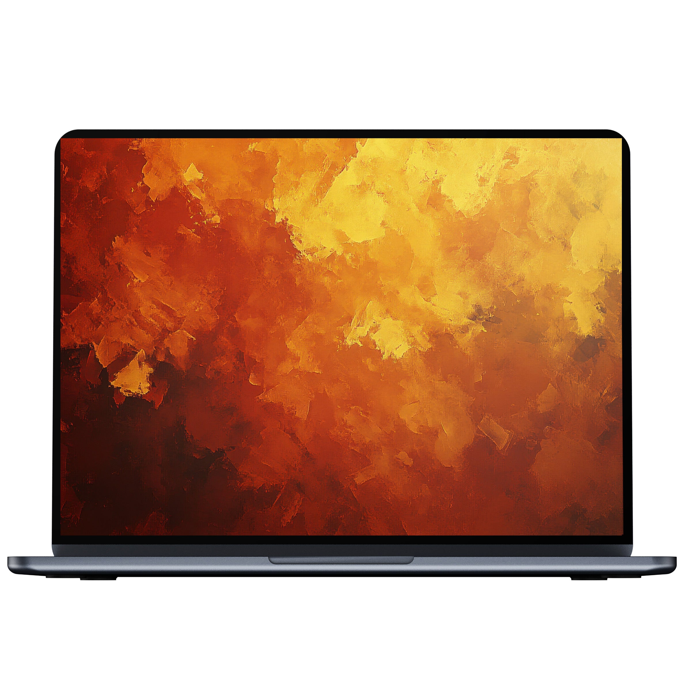 Vivid abstract desktop wallpaper in warm orange and gold tones offers calm inspiration for PC, laptop, or Mac digital download