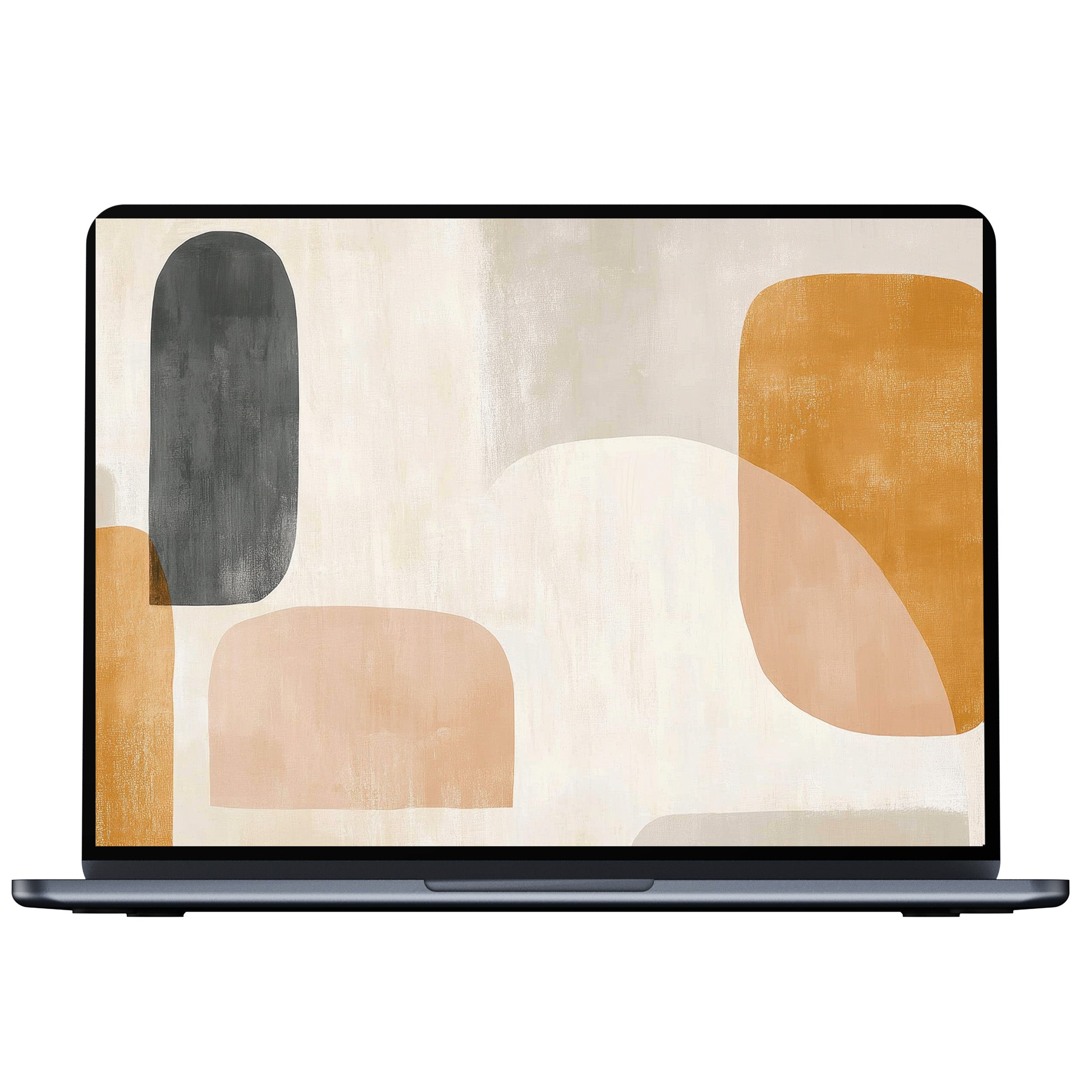 Abstract desktop wallpaper with muted earth tones and organic shapes inspires calm and elegance for PC and laptop digital download