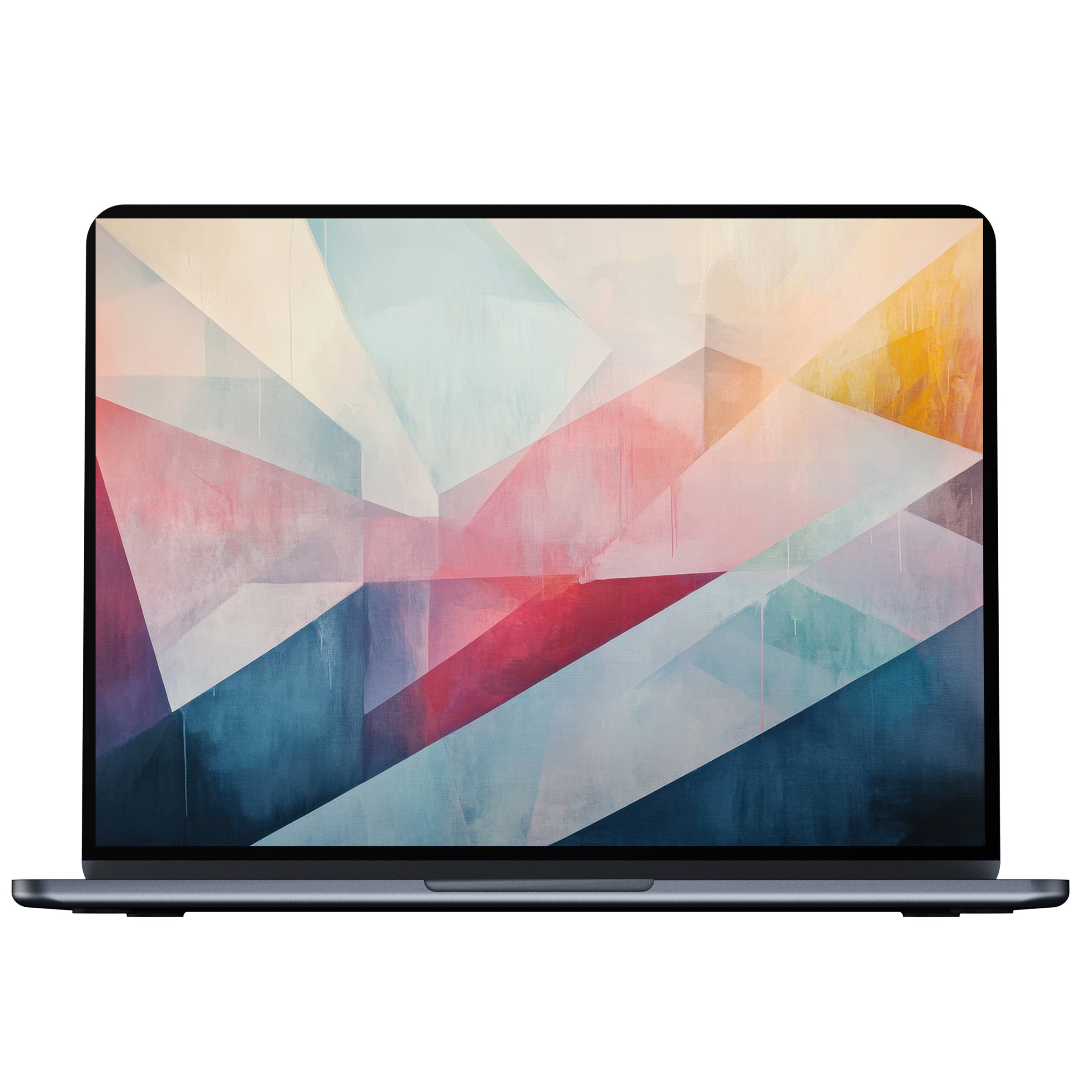Abstract desktop wallpaper with serene pastel geometric design for digital download fits any PC or laptop inspiring calm elegance