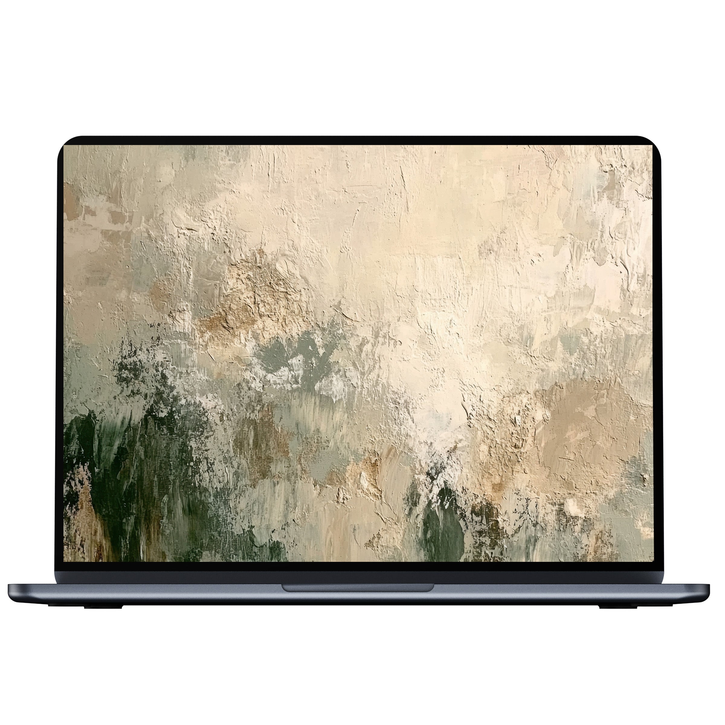 Elegant abstract desktop wallpaper featuring calming earth tones and textured brushstrokes for digital download on PC or laptop