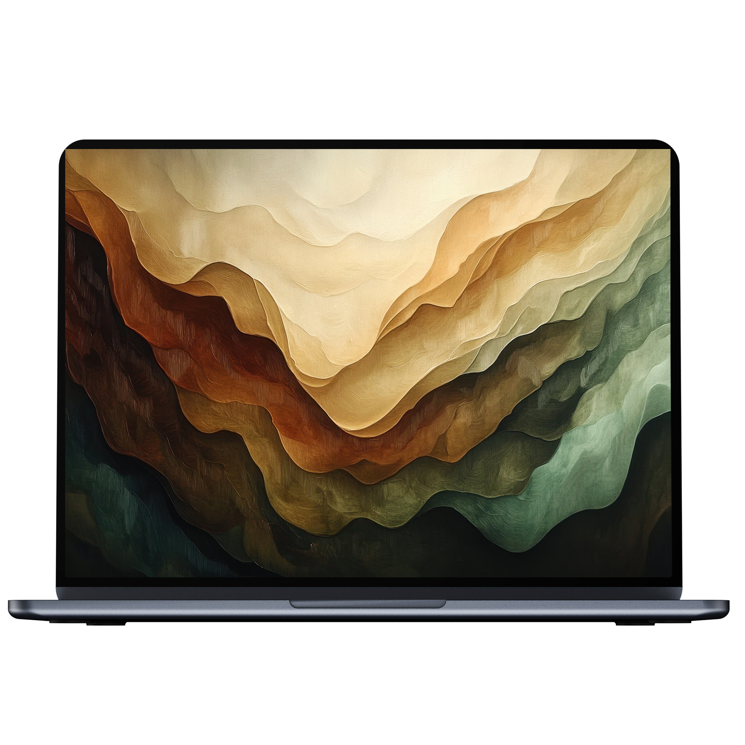 Abstract desktop wallpaper with earthy tones and wave-like textures inspires calm and elegance for PC, laptop, Mac digital download