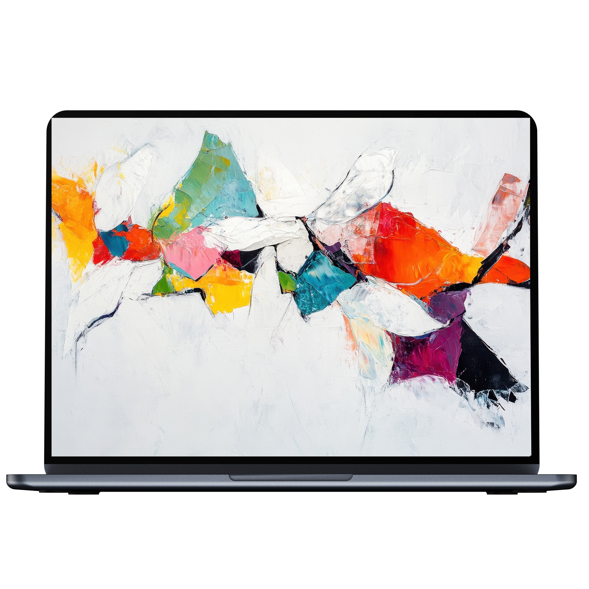 Vibrant abstract desktop wallpaper for PC or laptop digital download in an elegant mix of calm colors and textured style