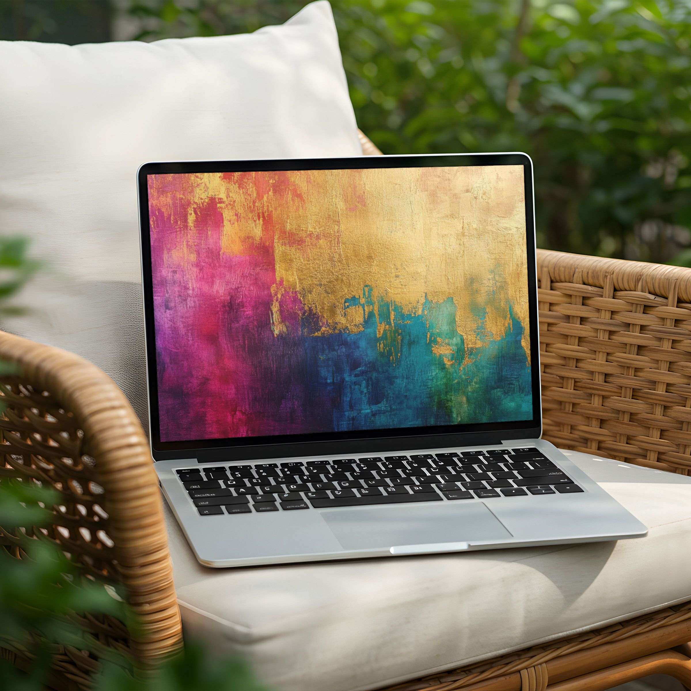 Elegant abstract desktop background for PC and Laptop in vibrant colors offers instant download for calming inspiration