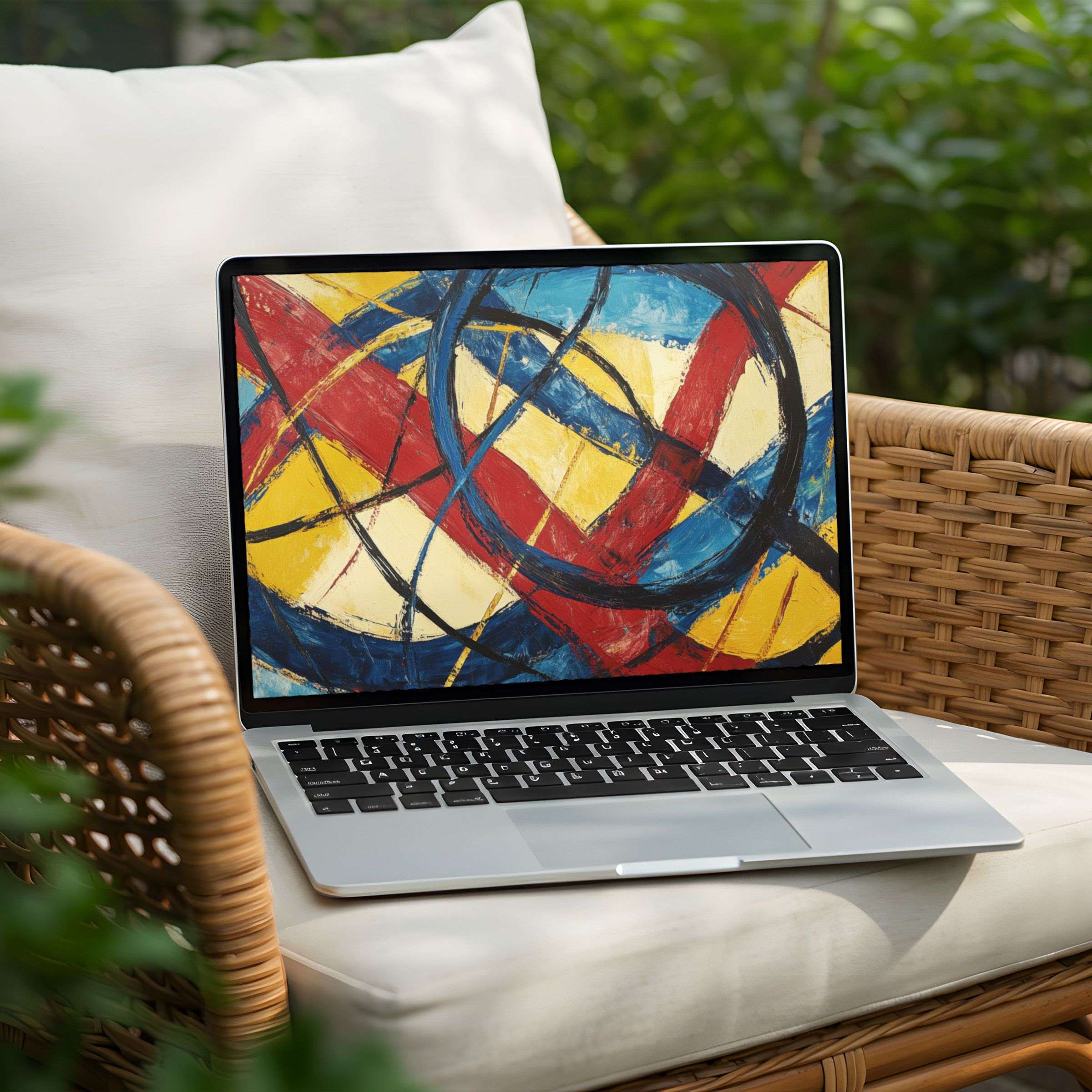 Vibrant abstract design desktop background perfect for instant download on PC or Laptop inspiring calm and creative elegance