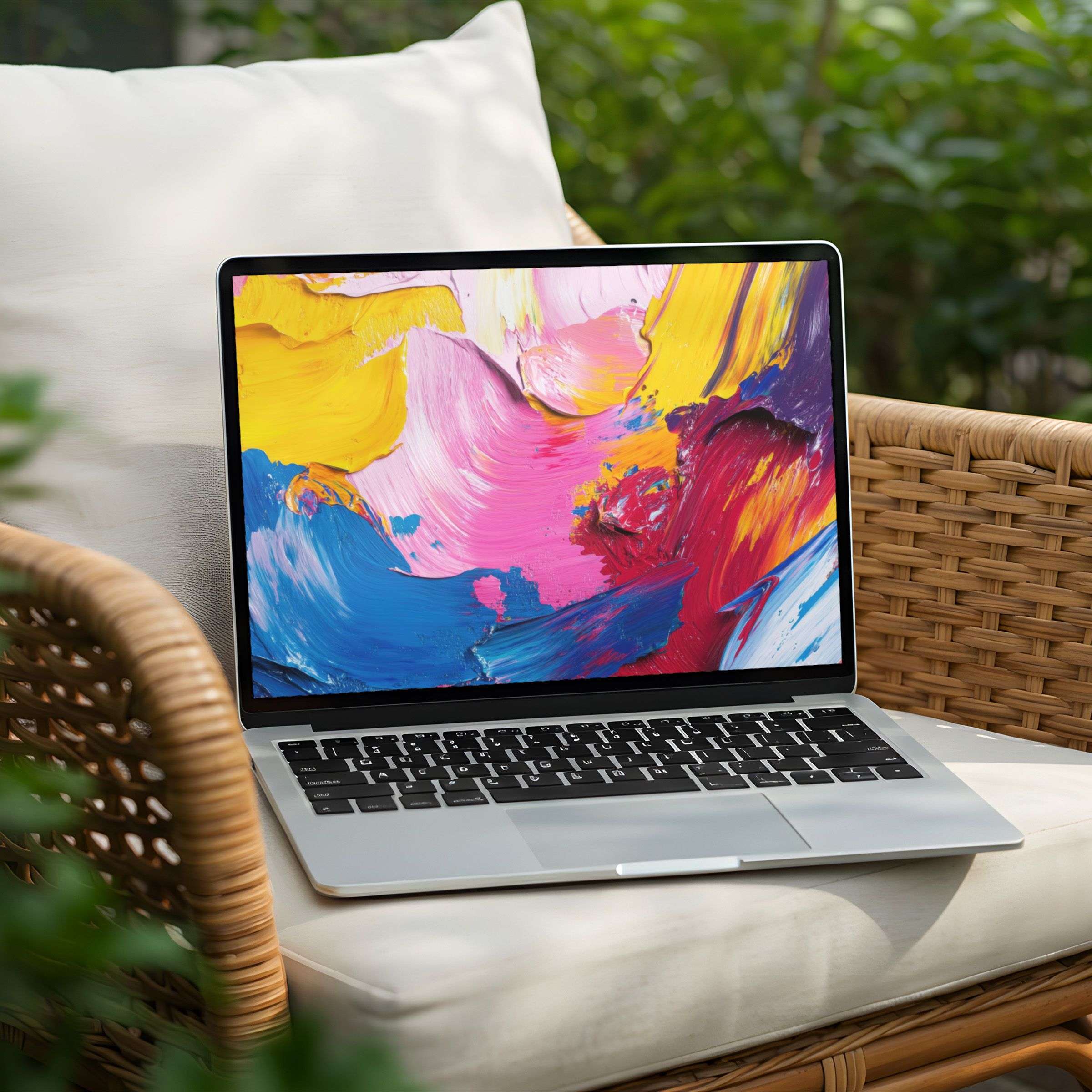 Vibrant abstract art desktop background for PC and Laptop instant download inspiring calm elegance and creative mindfulness