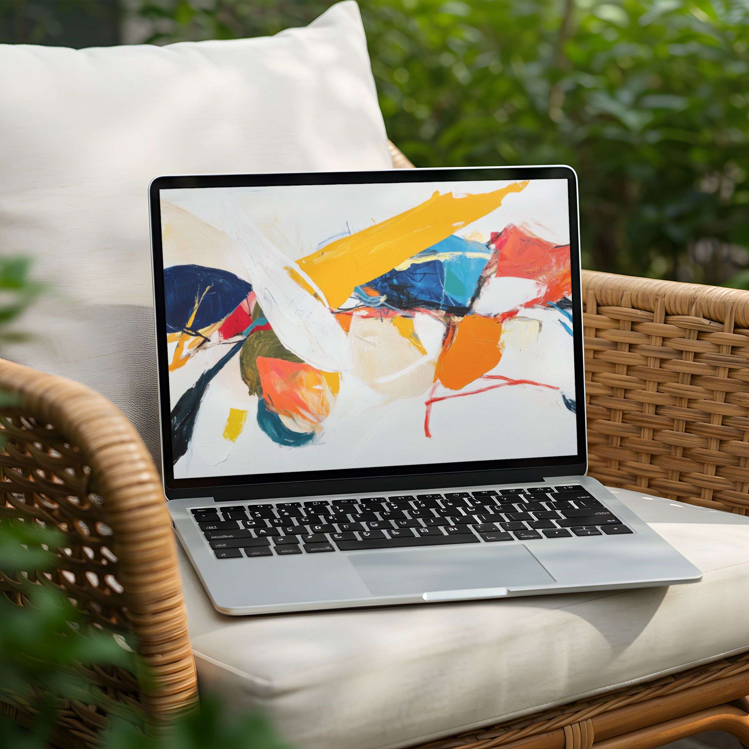 Elegant abstract art for PC and Laptop desktop background instant download Inspires calm and mindfulness with bold colors