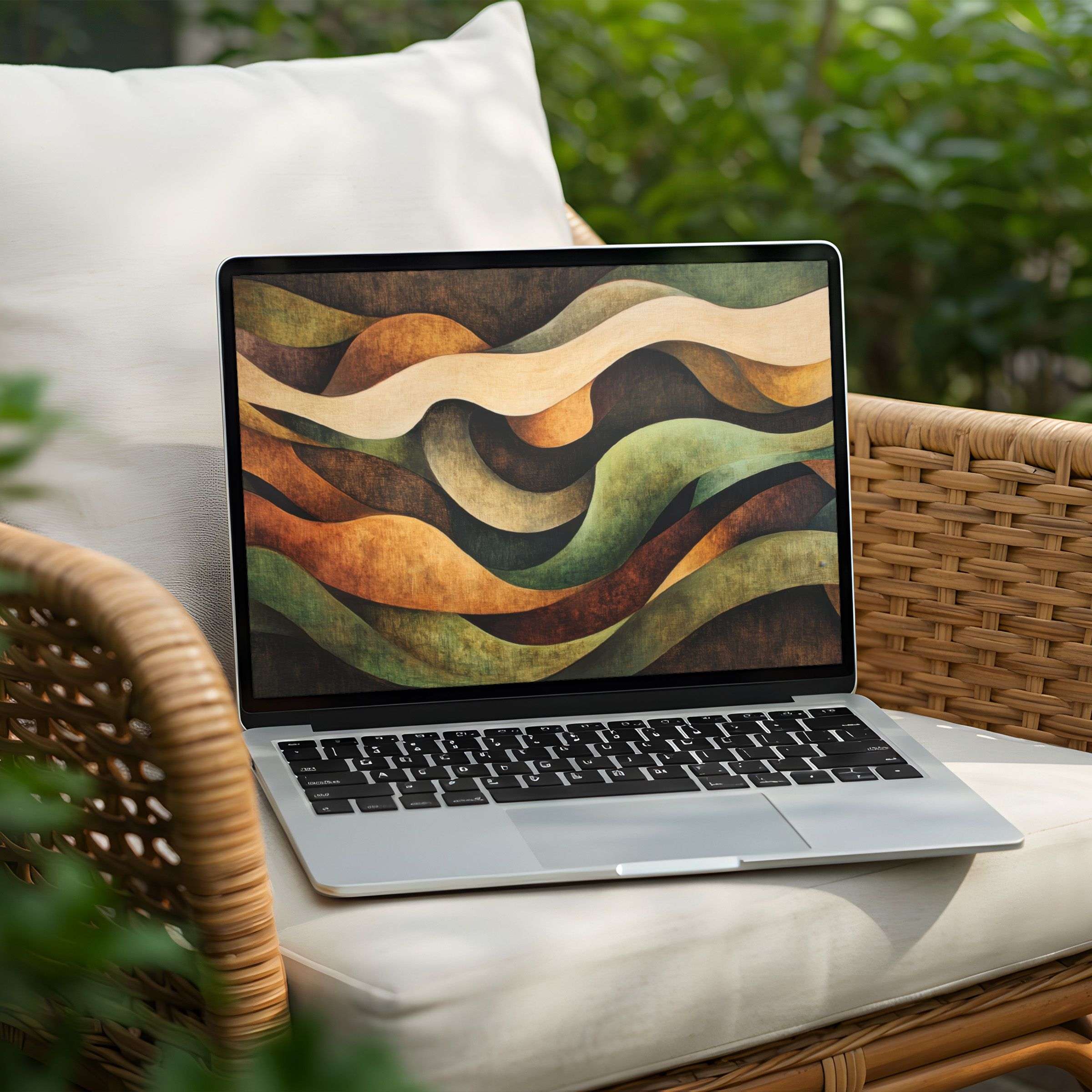 Elegant abstract waves for PC and laptop desktop background Instant download for a calming, mindful digital art experience